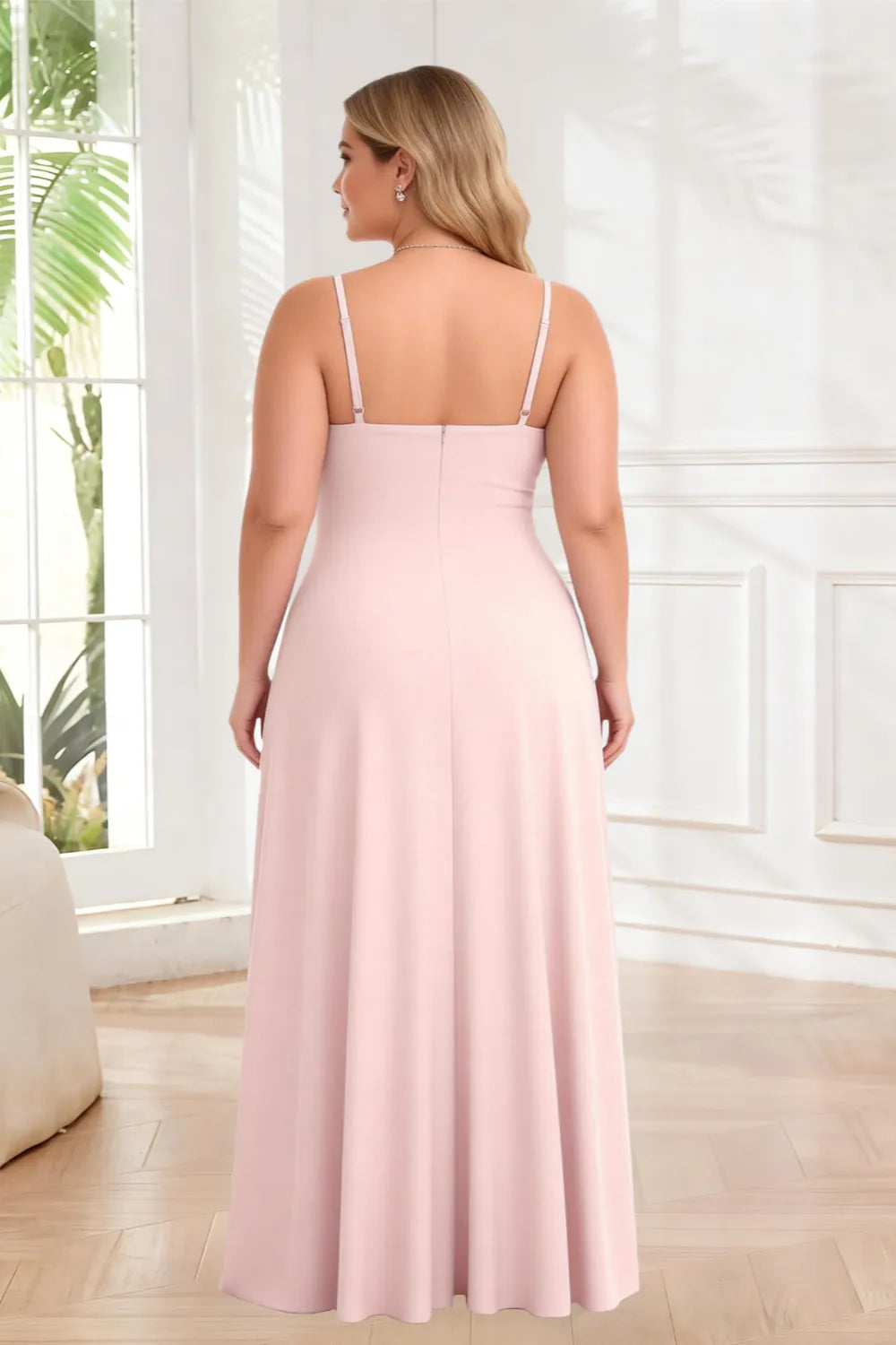 Elegant V-Neck Chiffon A-Line Bridesmaid Maxi Dress