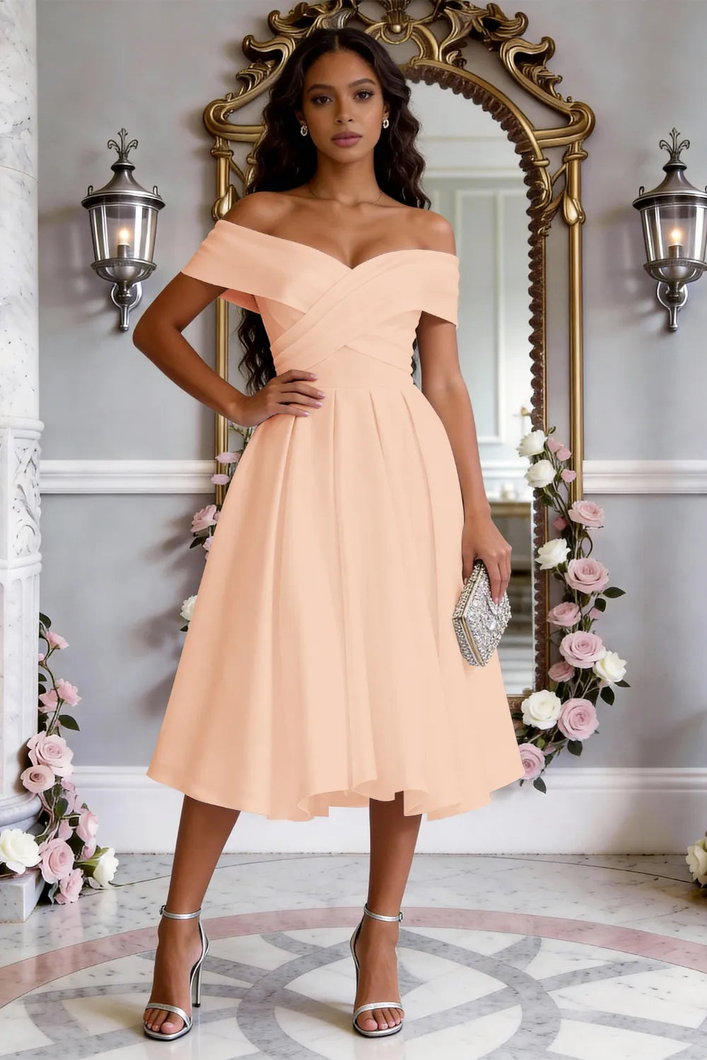 Classic Cross-Front Cocktail Dress