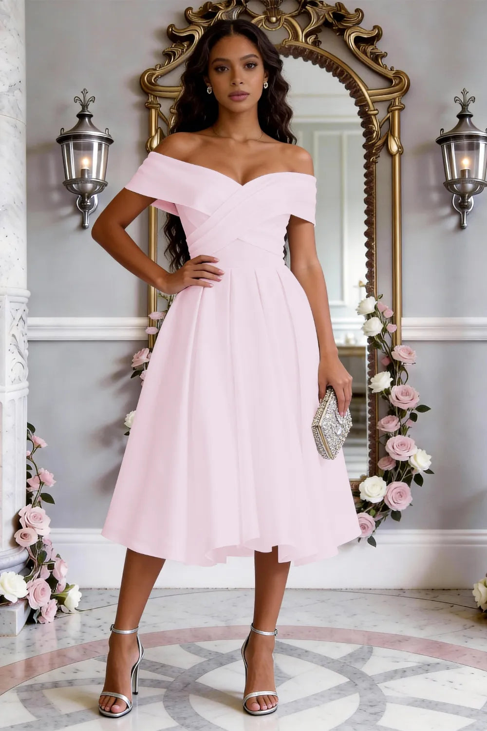 Classic Cross-Front Cocktail Dress