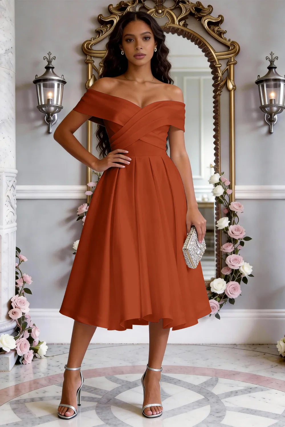 Classic Cross-Front Cocktail Dress