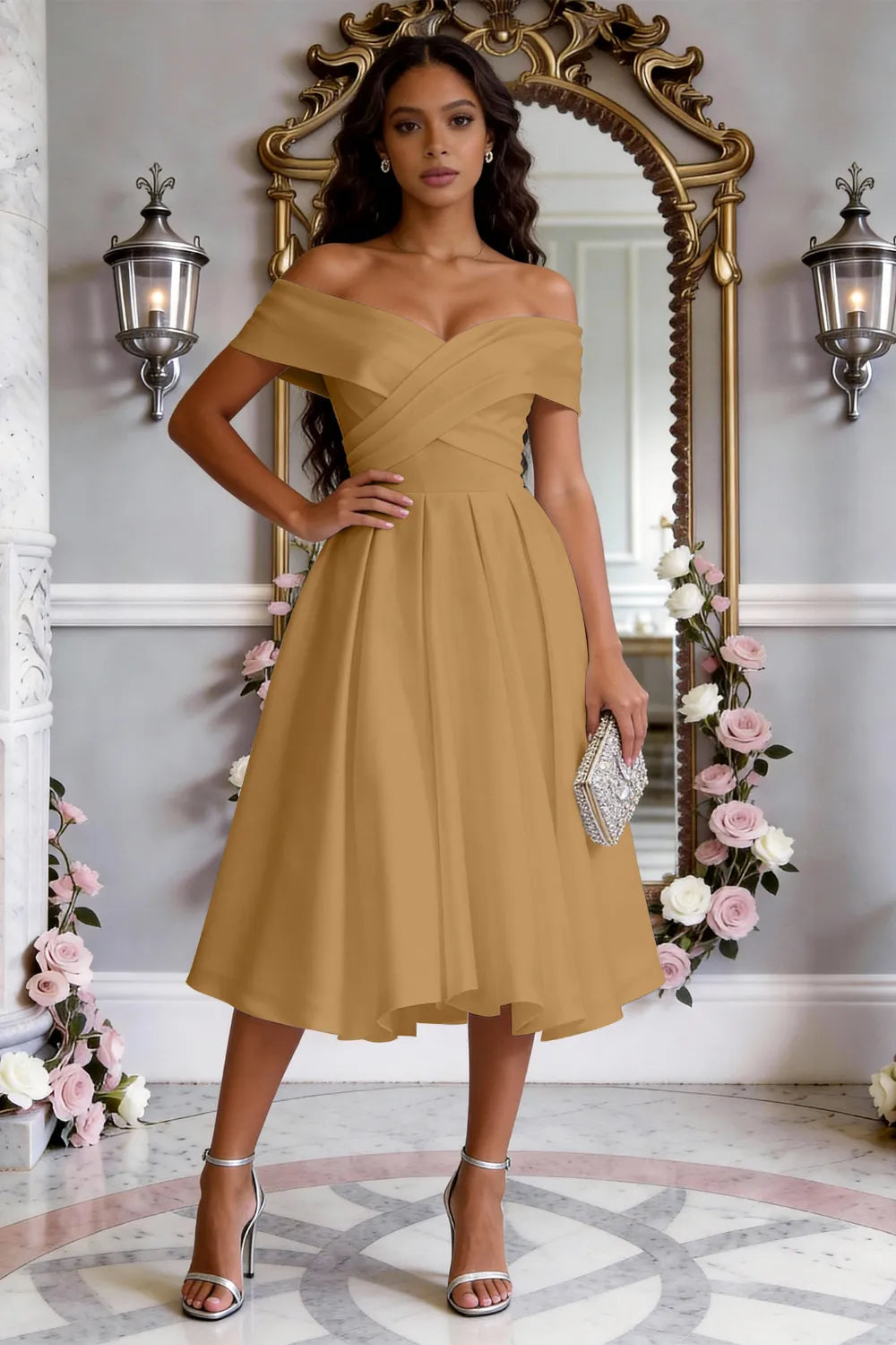 Classic Cross-Front Cocktail Dress