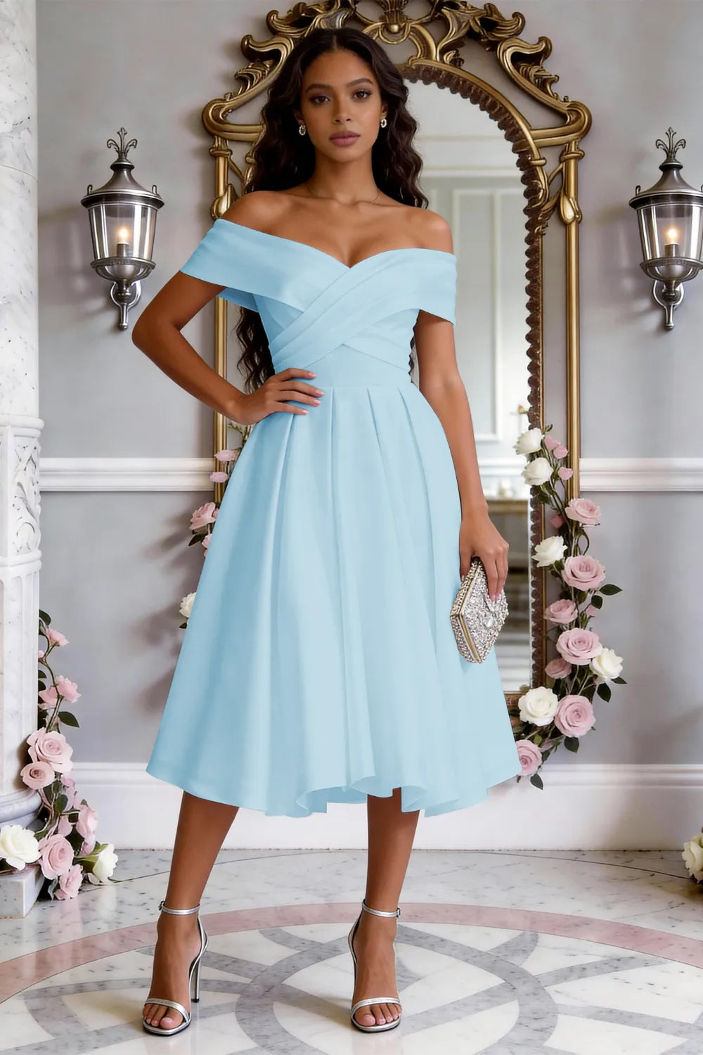 Classic Cross-Front Cocktail Dress