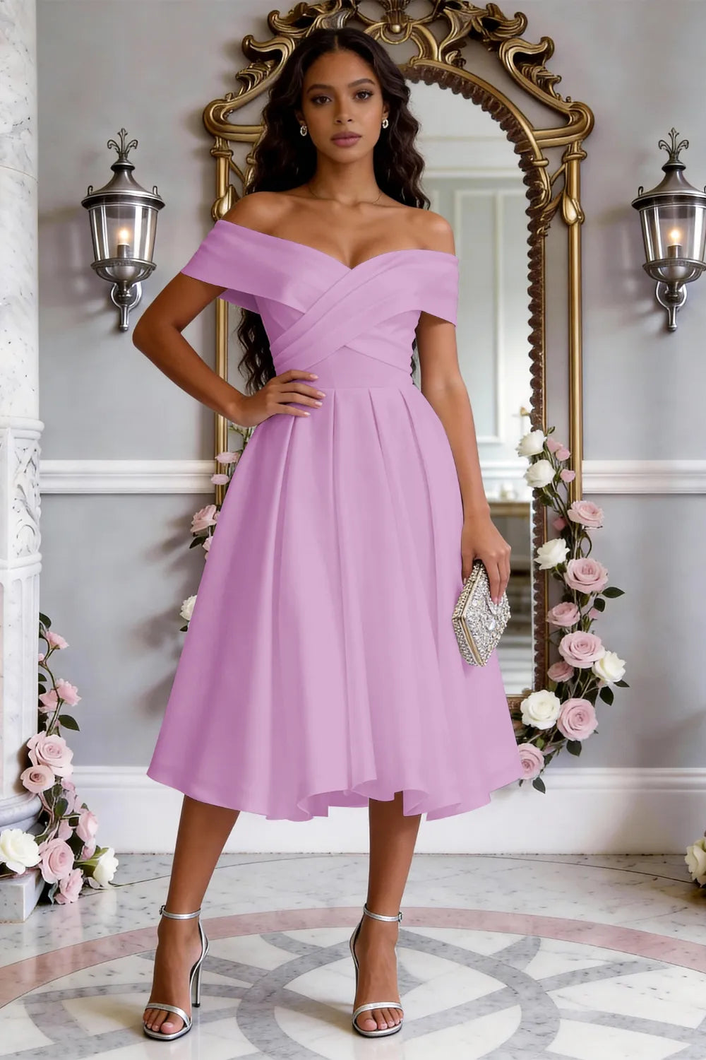 Classic Cross-Front Cocktail Dress