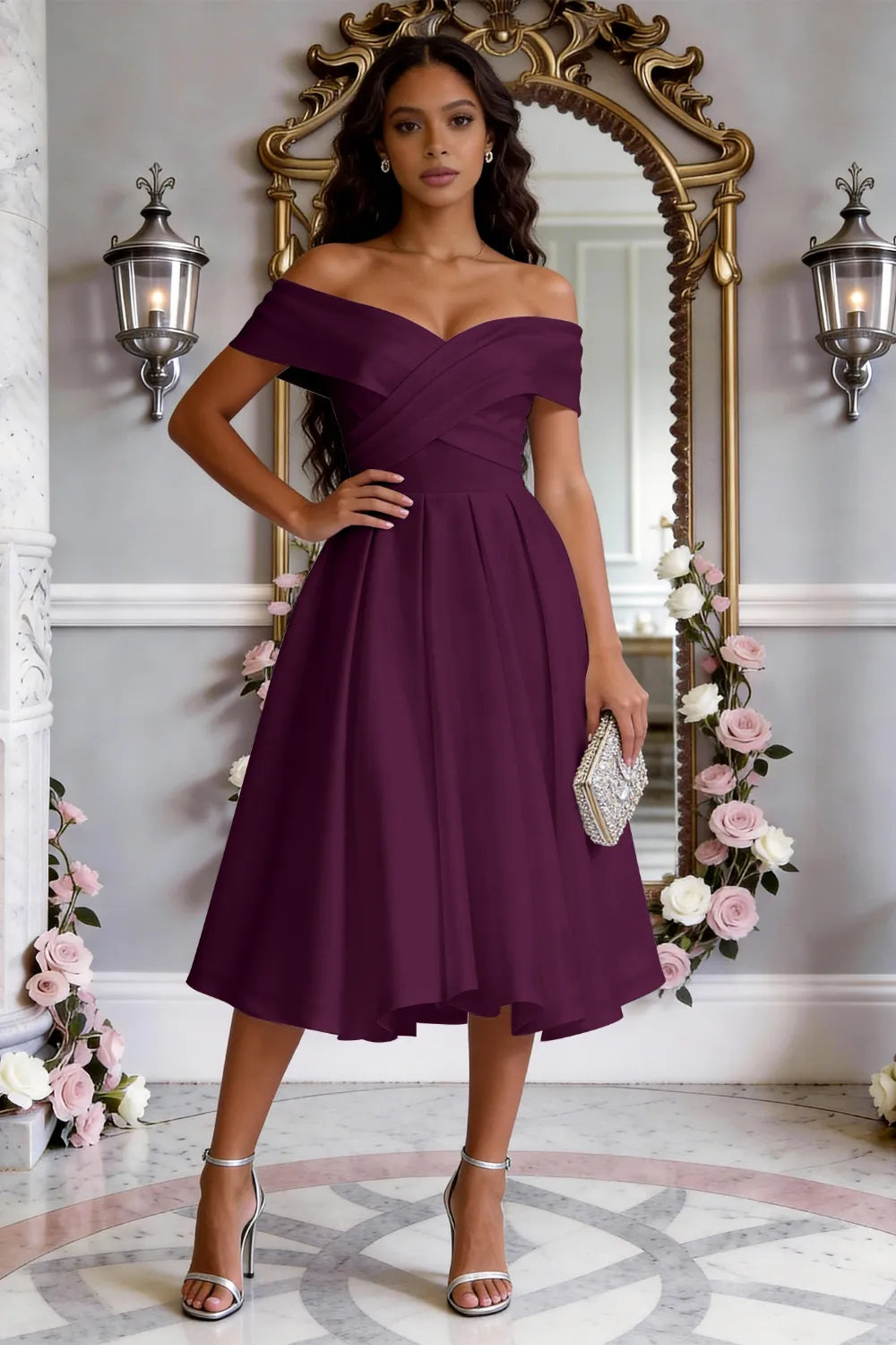 Classic Cross-Front Cocktail Dress