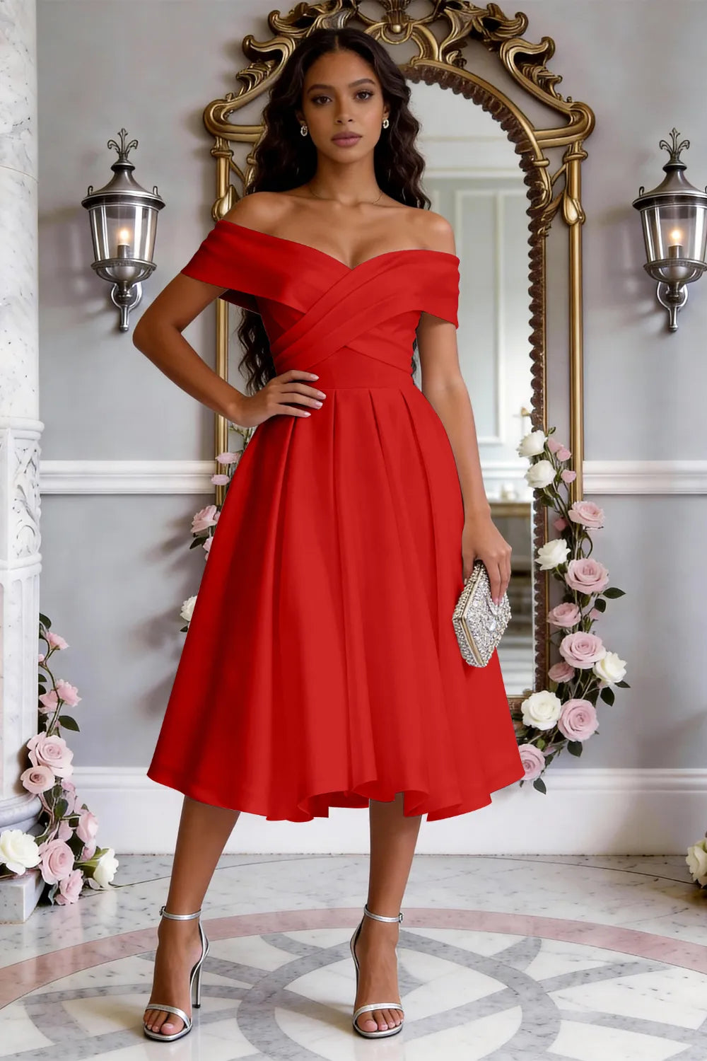 Classic Cross-Front Cocktail Dress