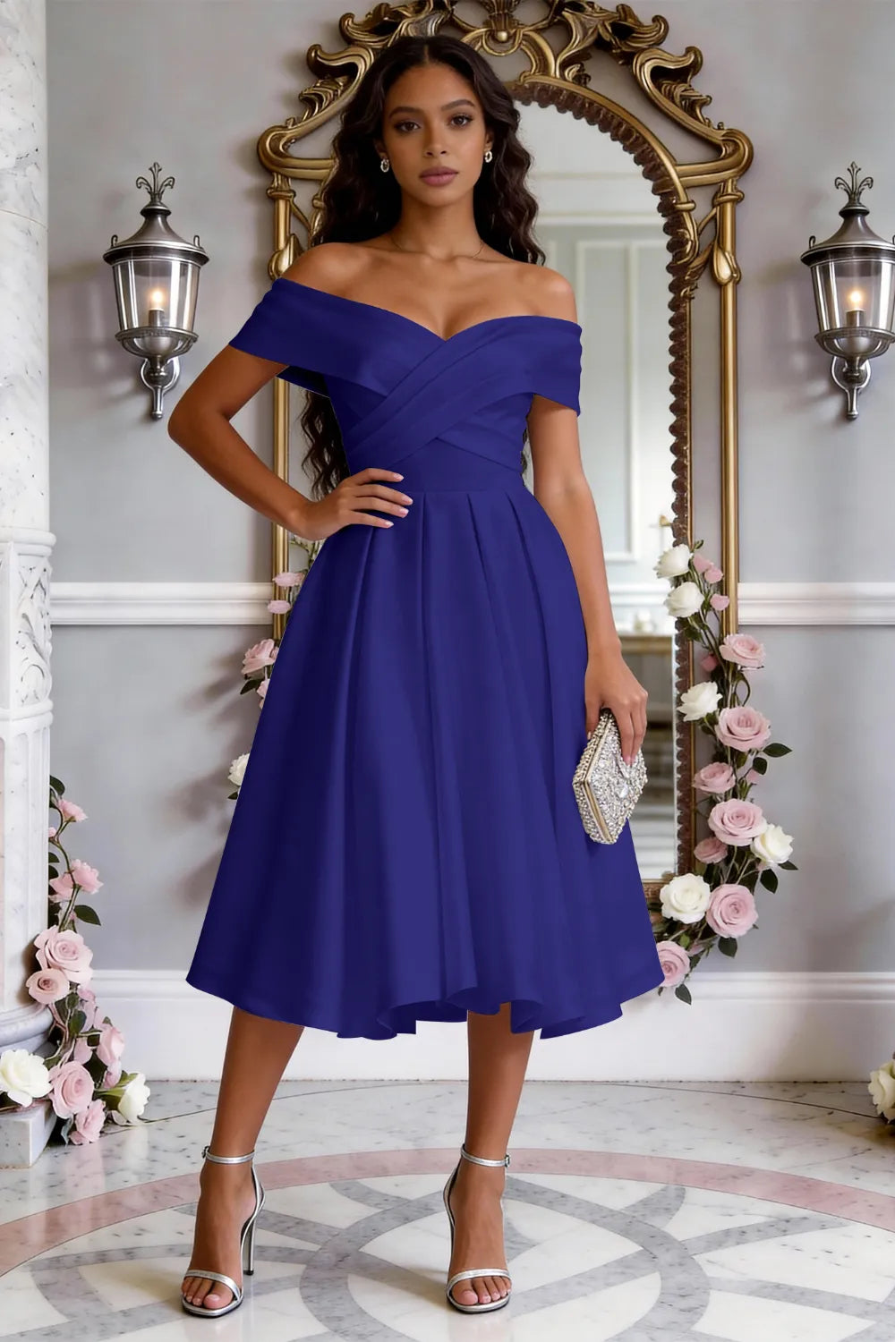 Classic Cross-Front Cocktail Dress