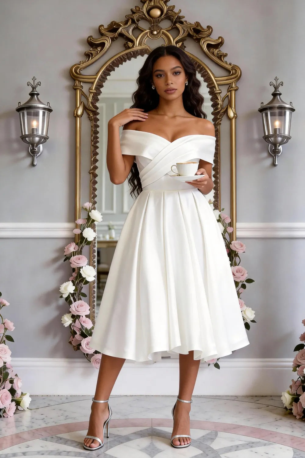 Classic Cross-Front Cocktail Dress