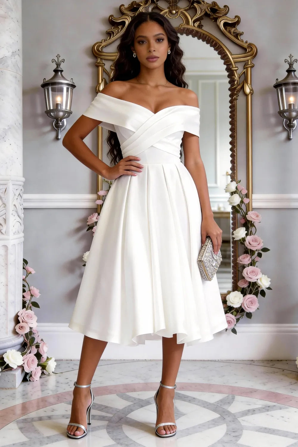 Classic Cross-Front Cocktail Dress