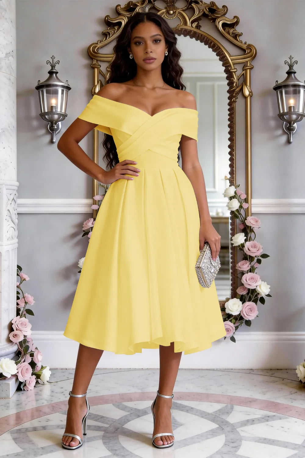 Classic Cross-Front Cocktail Dress