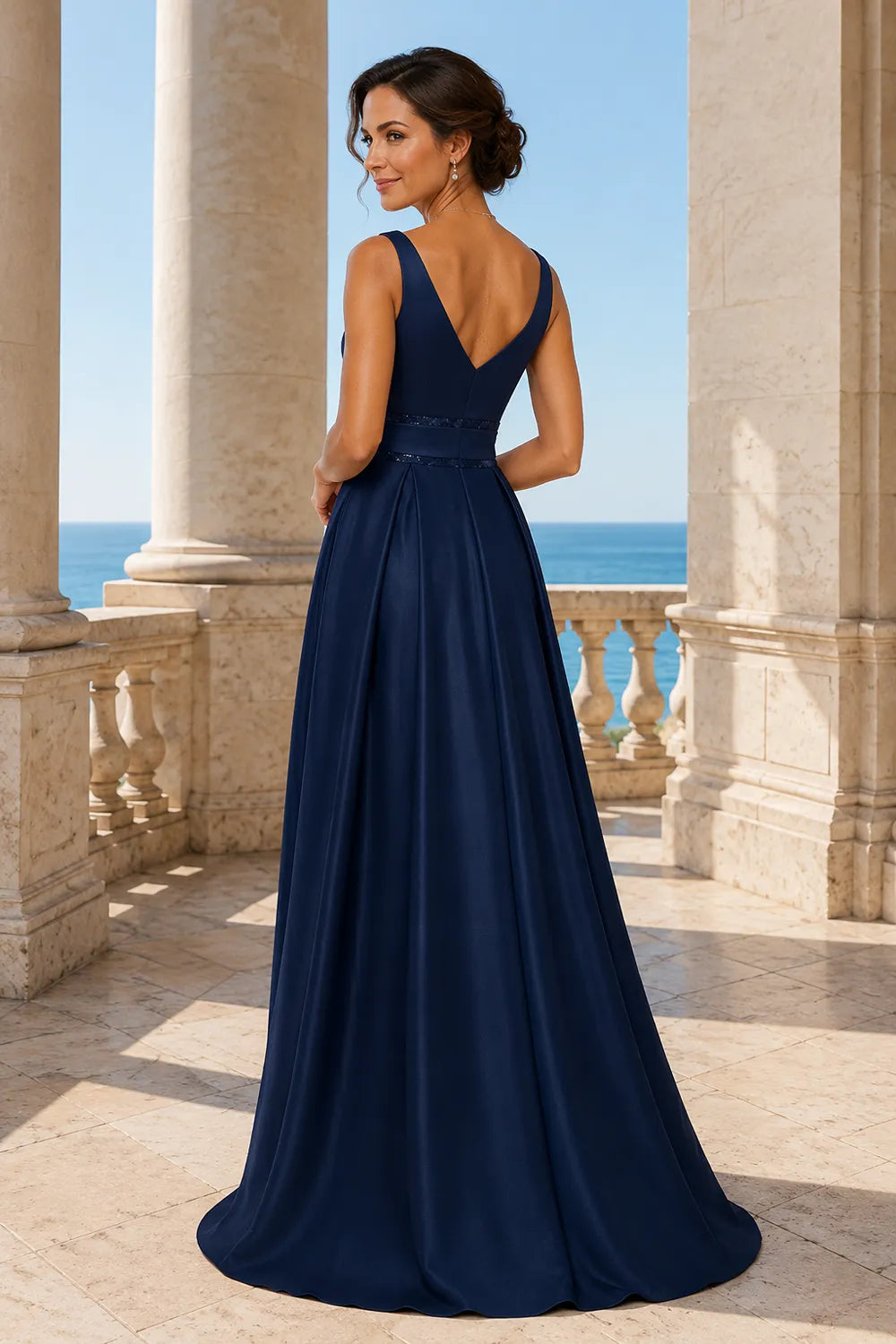 Elegant V Neck A-Line Formal Gown
