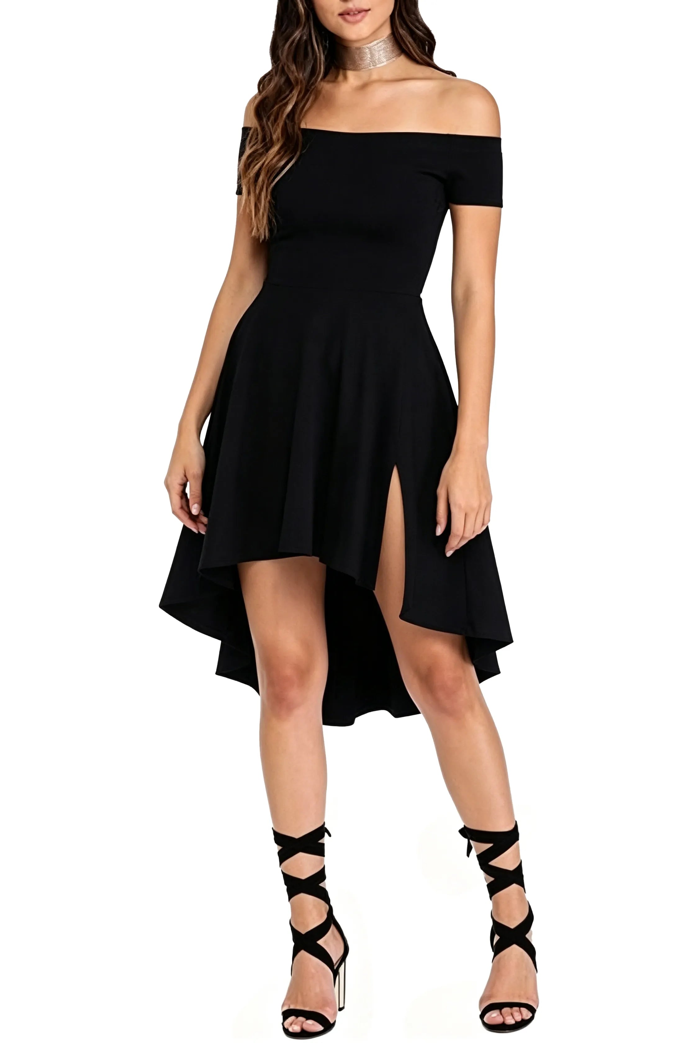 Chic Bardot A-Line Cocktail Dress