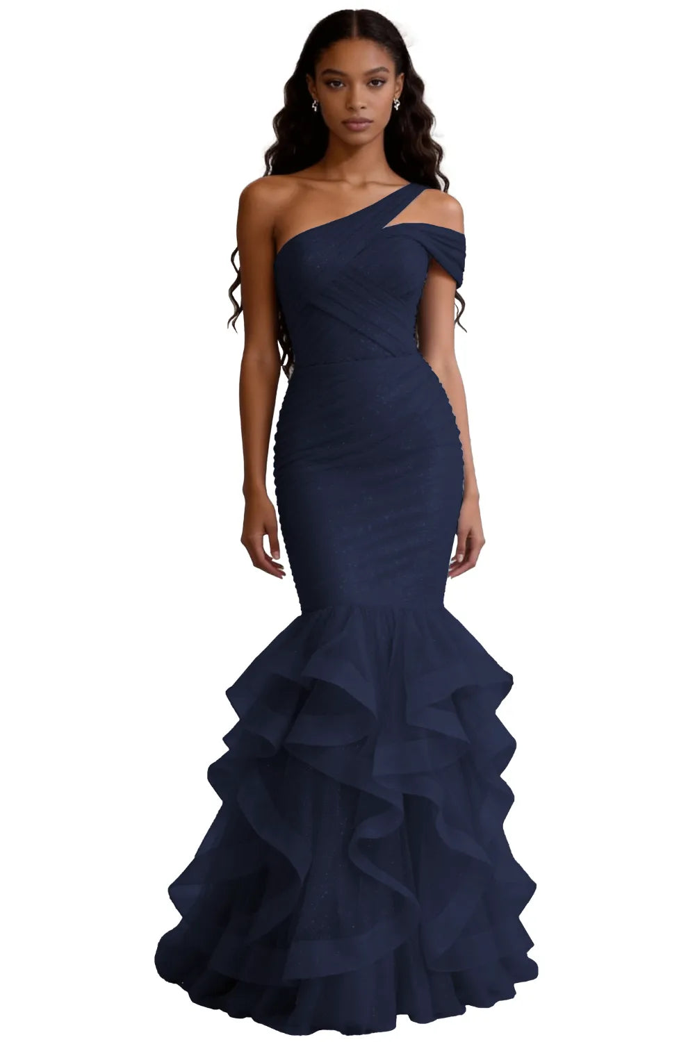 One Shoulder Sequin Mermaid Evening Gown Prom Dress