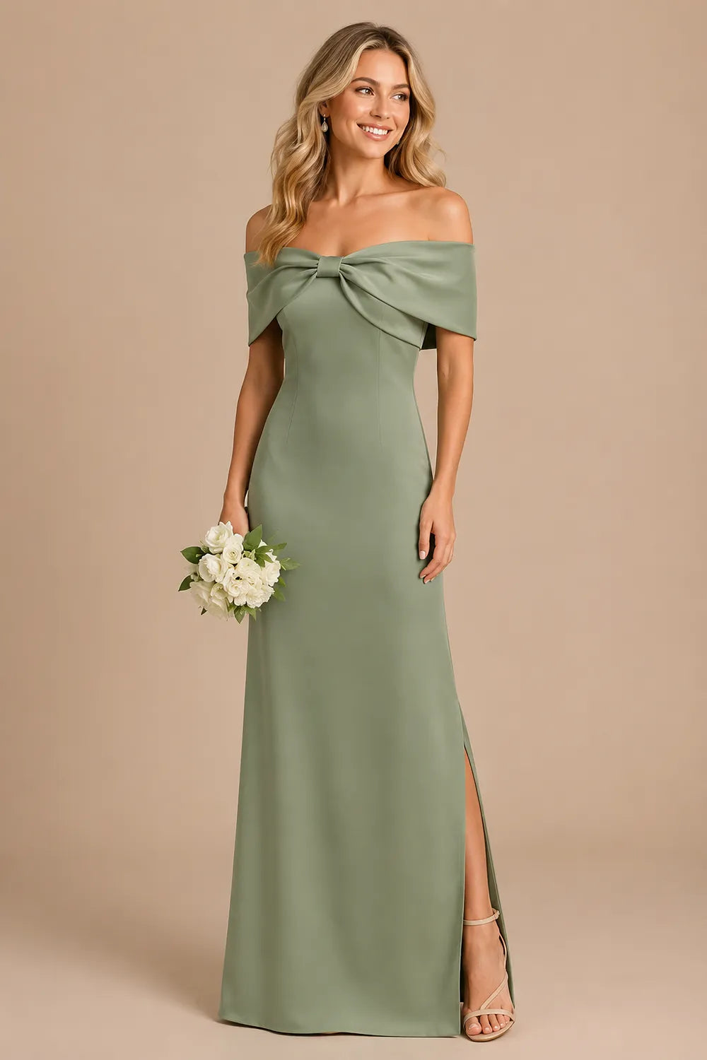Refined Sweetheart Bow Evening Dress