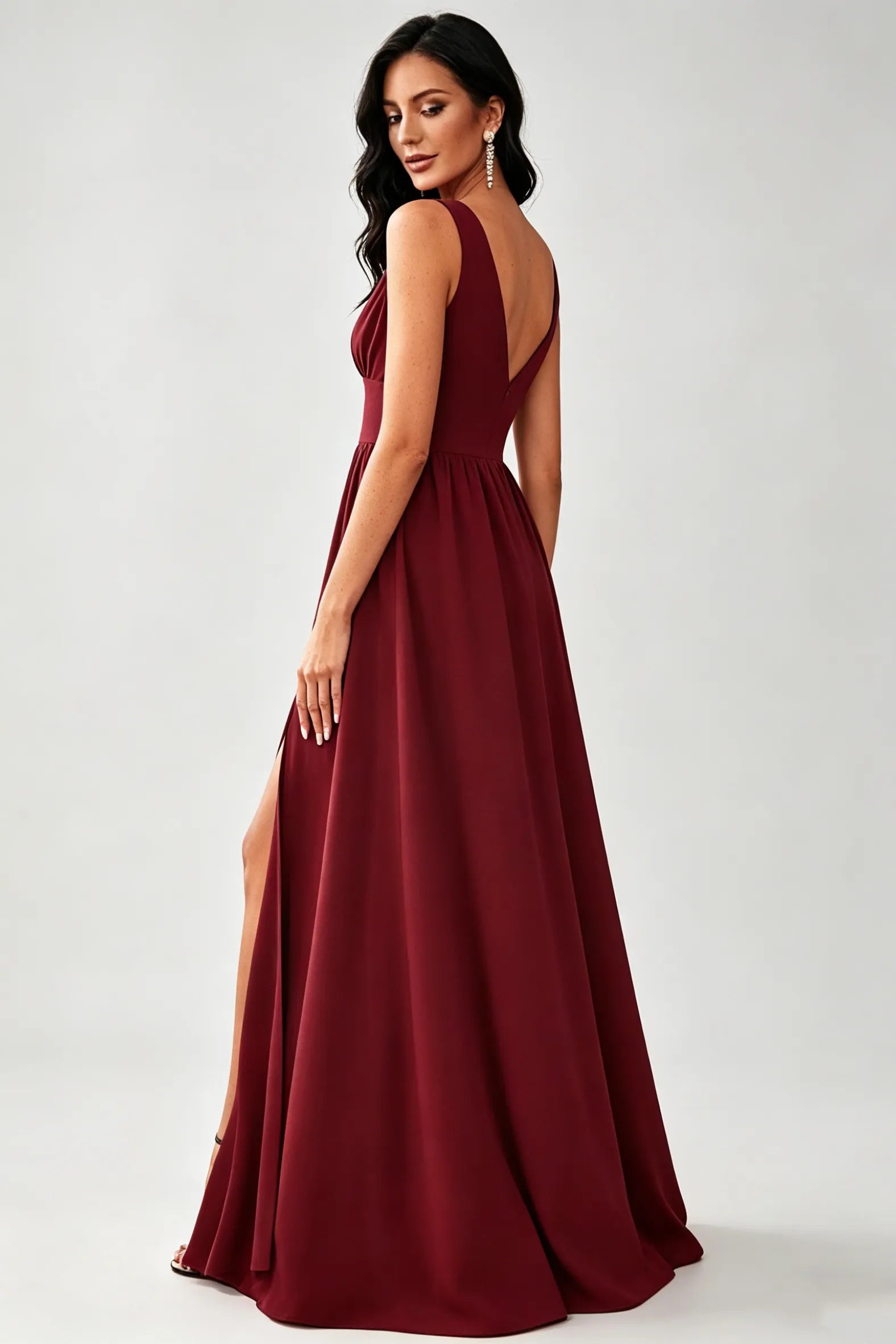 Chic A Line Formal Evening Gown with Open Back