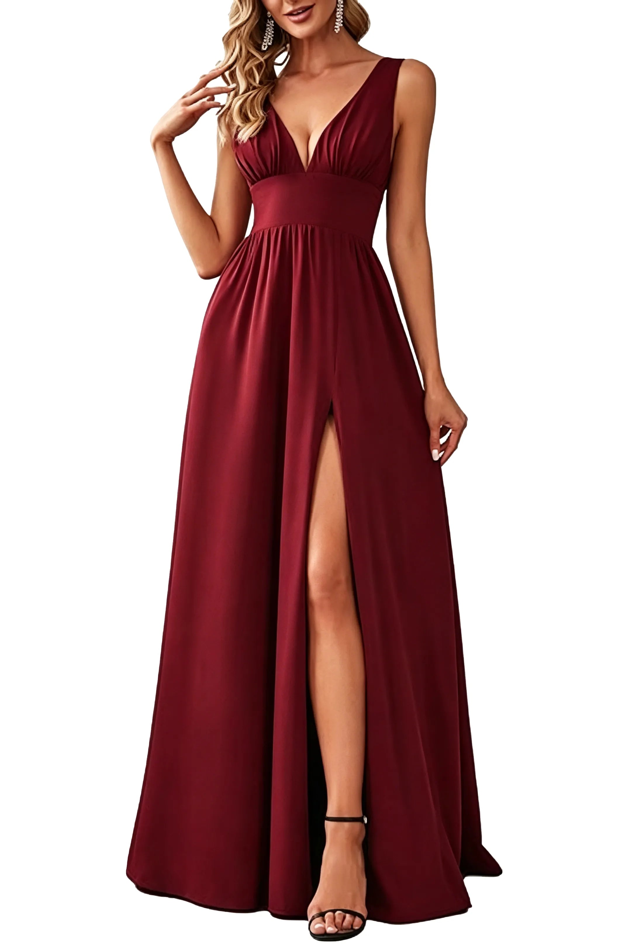 Chic A Line Formal Evening Gown with Open Back