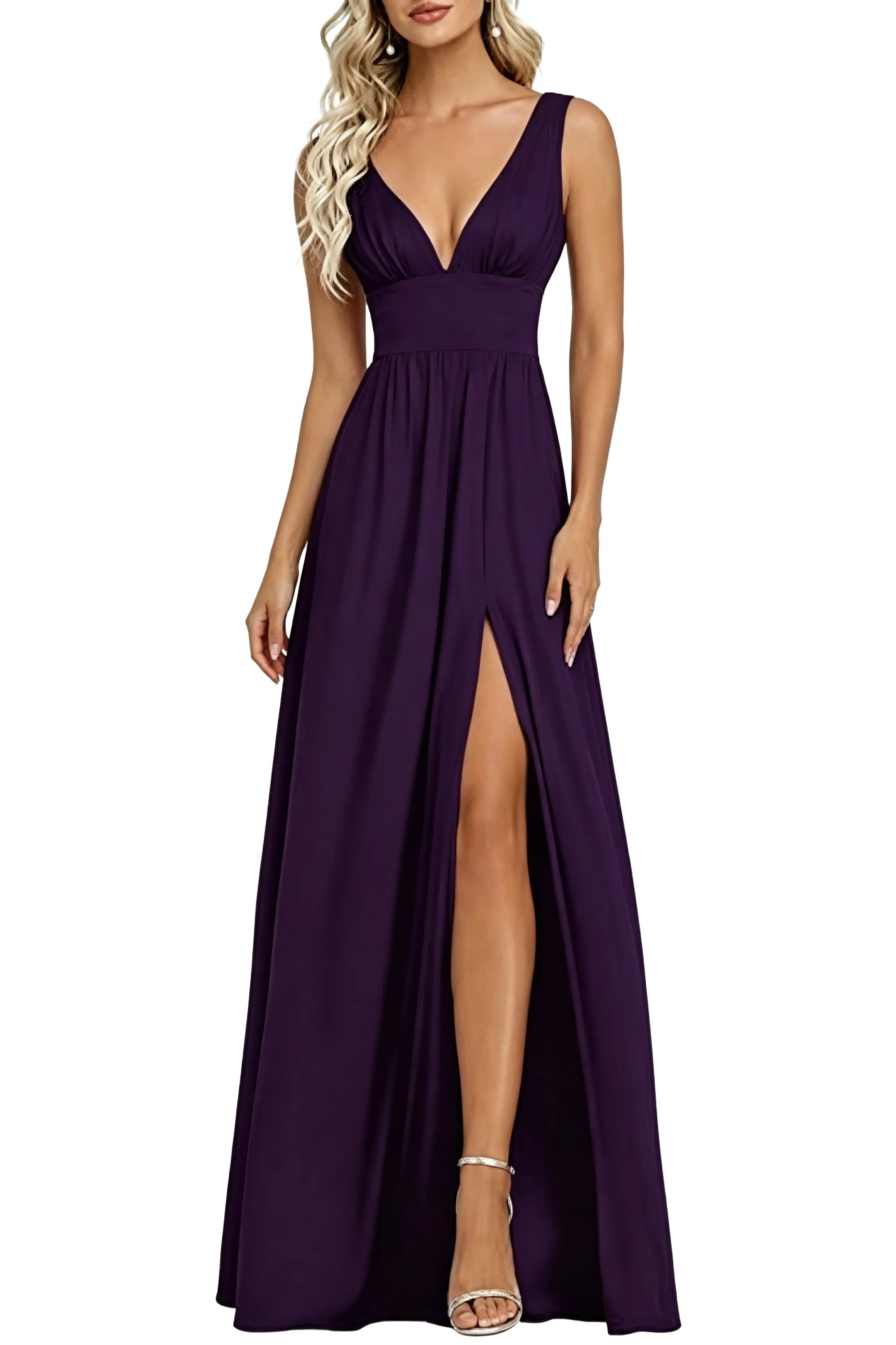 Chic A Line Formal Evening Gown with Open Back