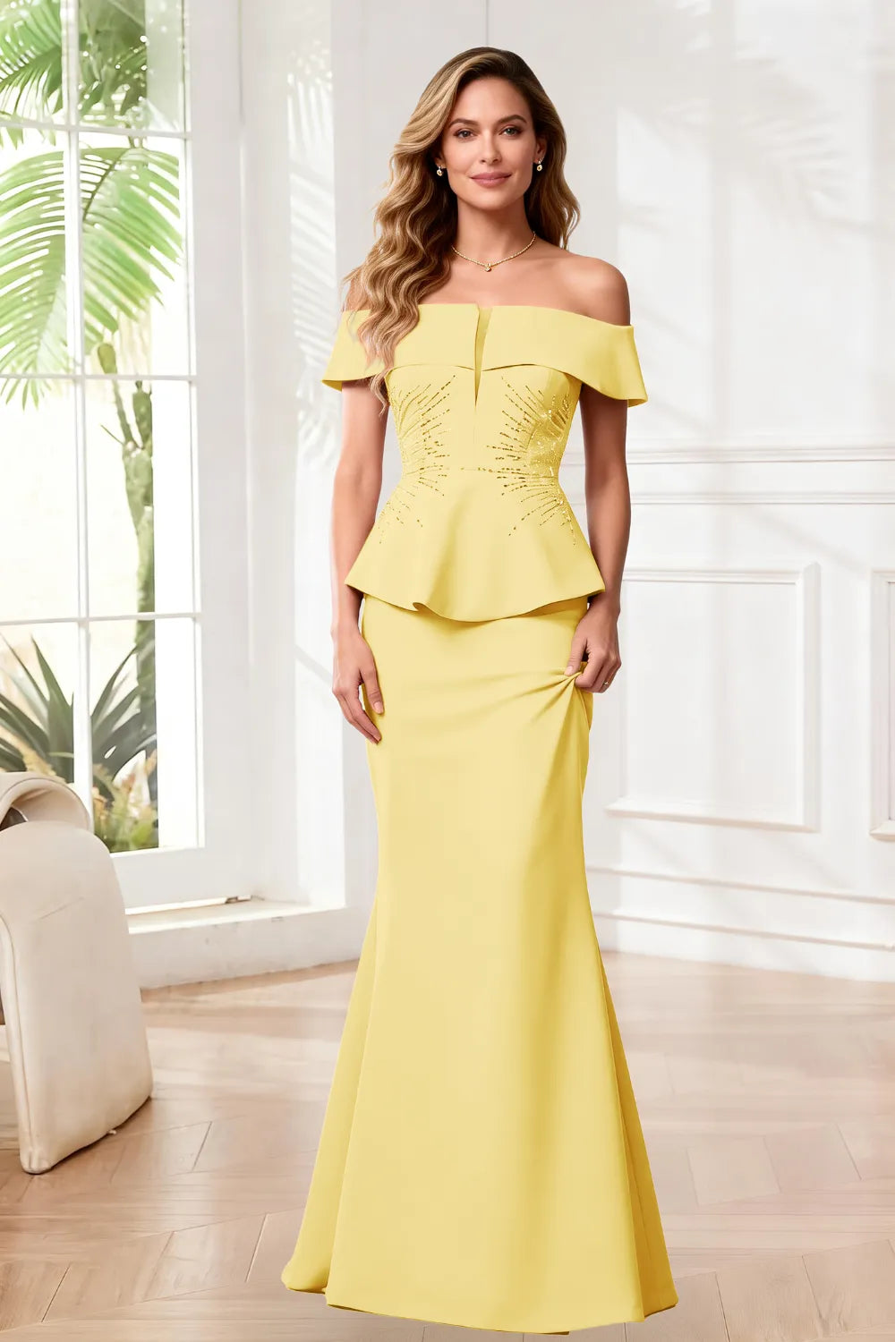 Elegant Off Shoulder Mermaid Evening Dress