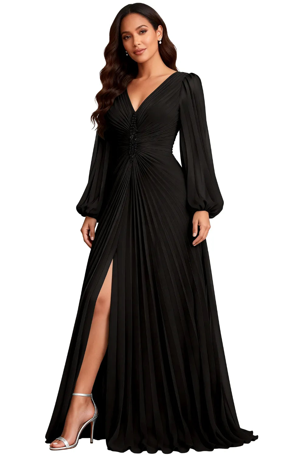 Elowen Graceful Pleated Empire Waist Gown