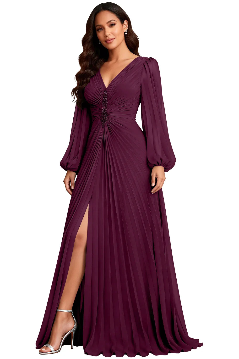 Elowen Graceful Pleated Empire Waist Gown
