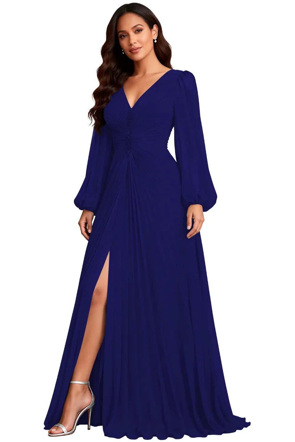 Elowen Graceful Pleated Empire Waist Gown