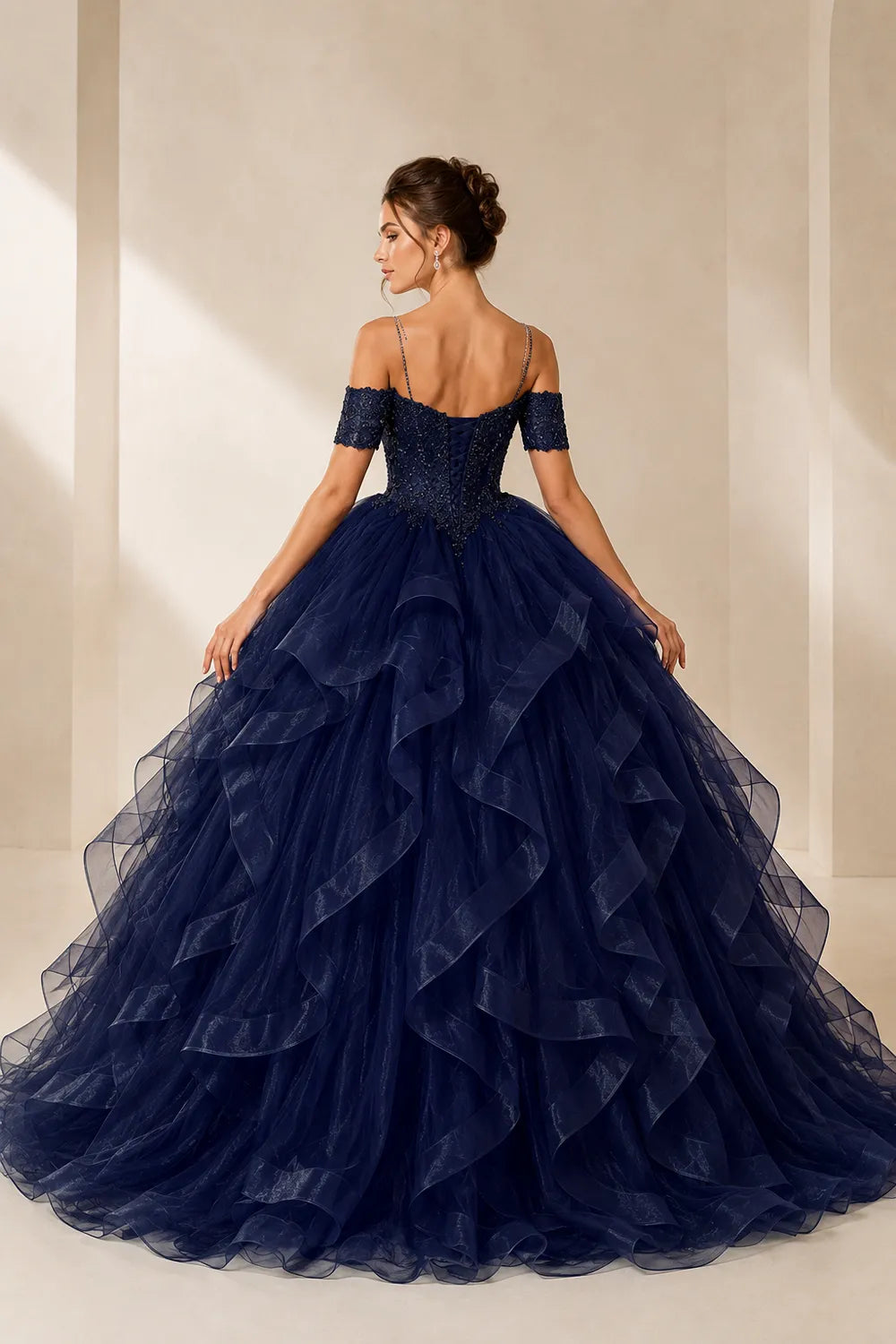 Celestia Off-Shoulder Ruffle Ball Gown