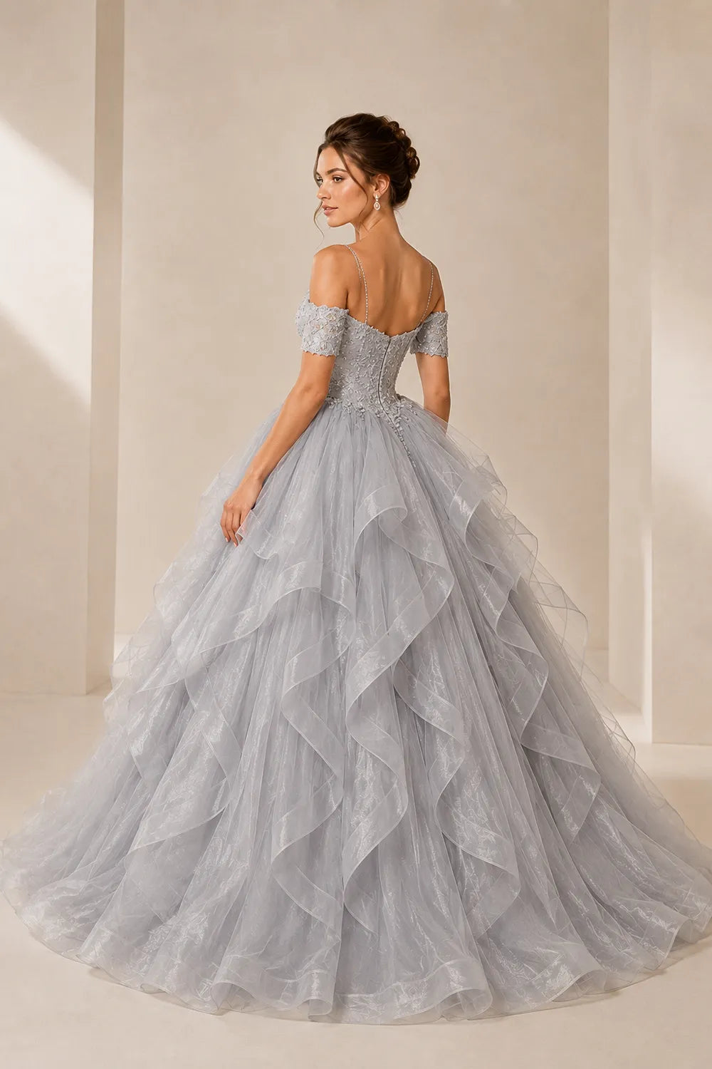 Celestia Off-Shoulder Ruffle Ball Gown