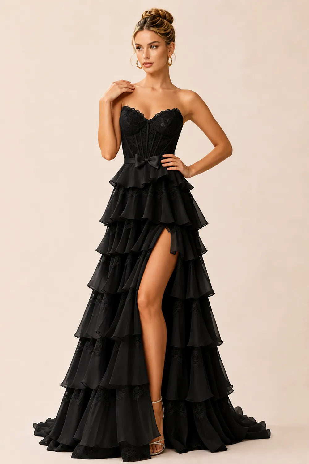 Corset Tiered Tulle Ball Gown