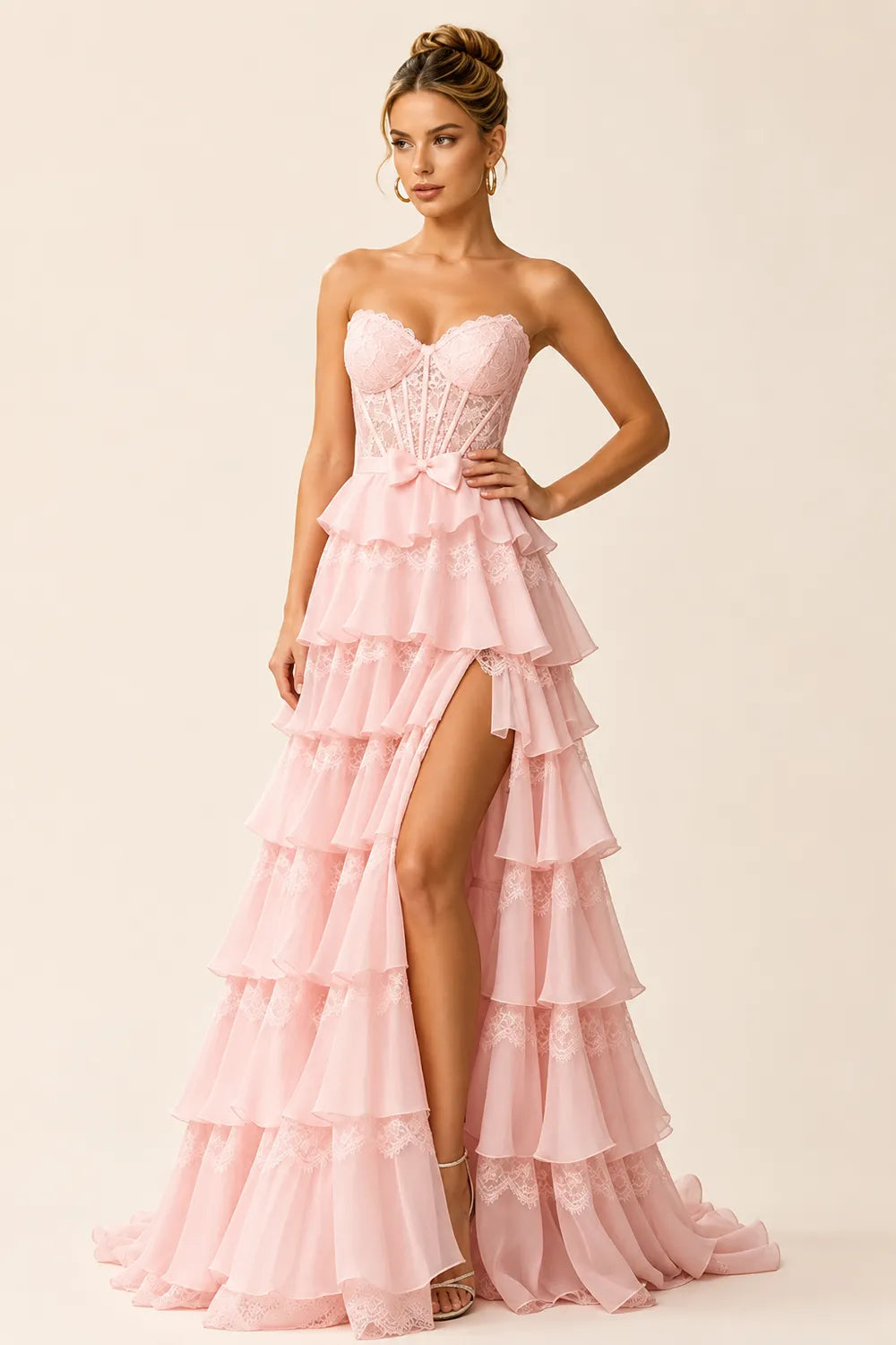 Corset Tiered Tulle Ball Gown