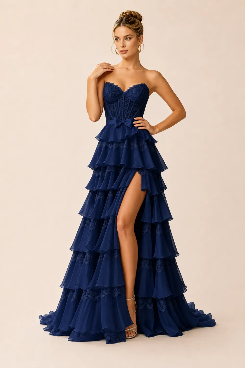 Corset Tiered Tulle Ball Gown