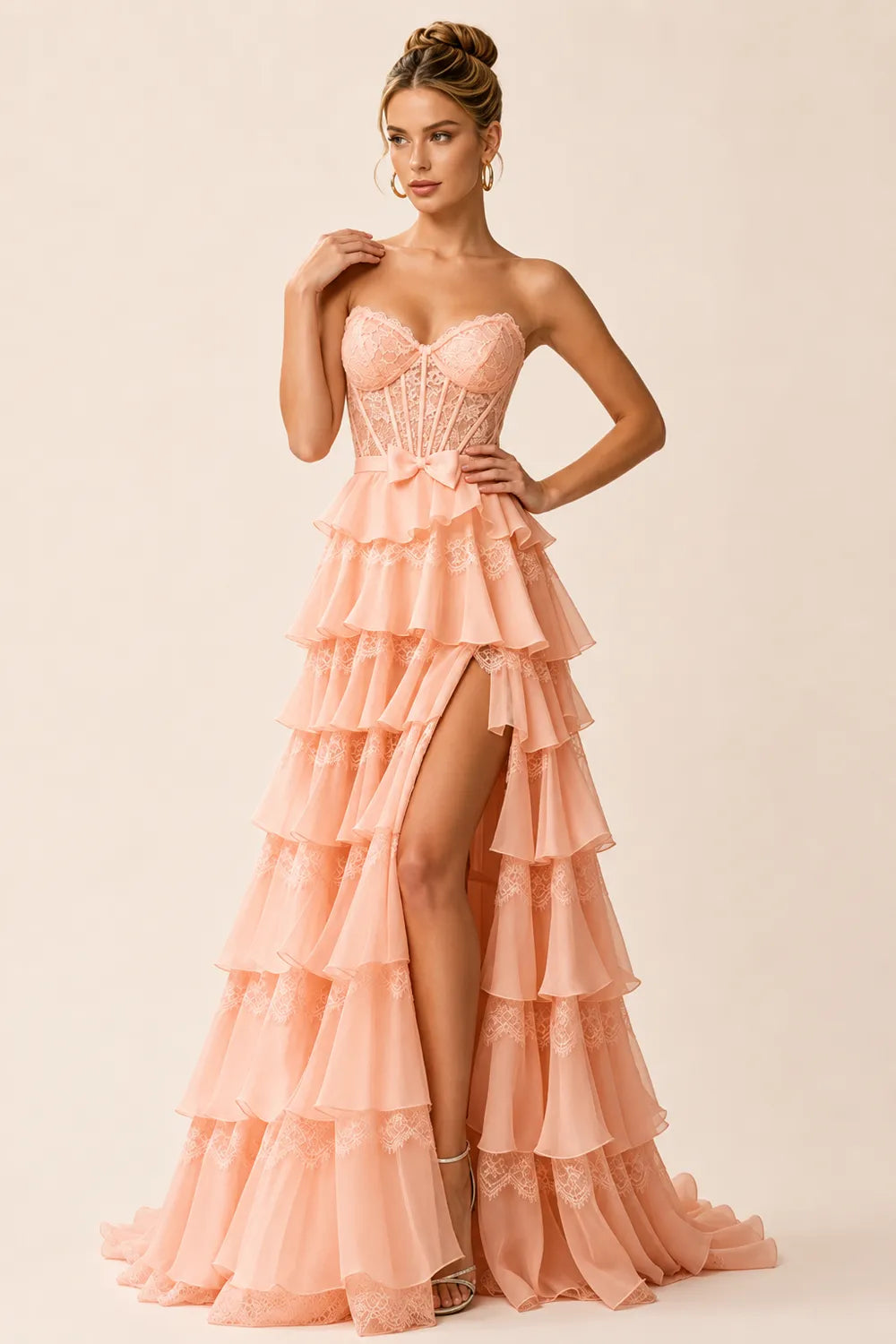 Corset Tiered Tulle Ball Gown