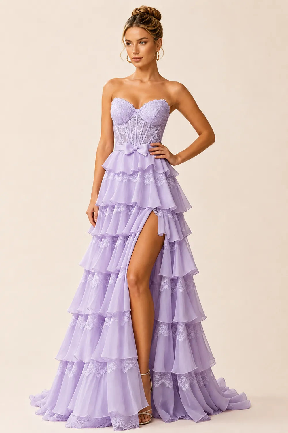 Corset Tiered Tulle Ball Gown