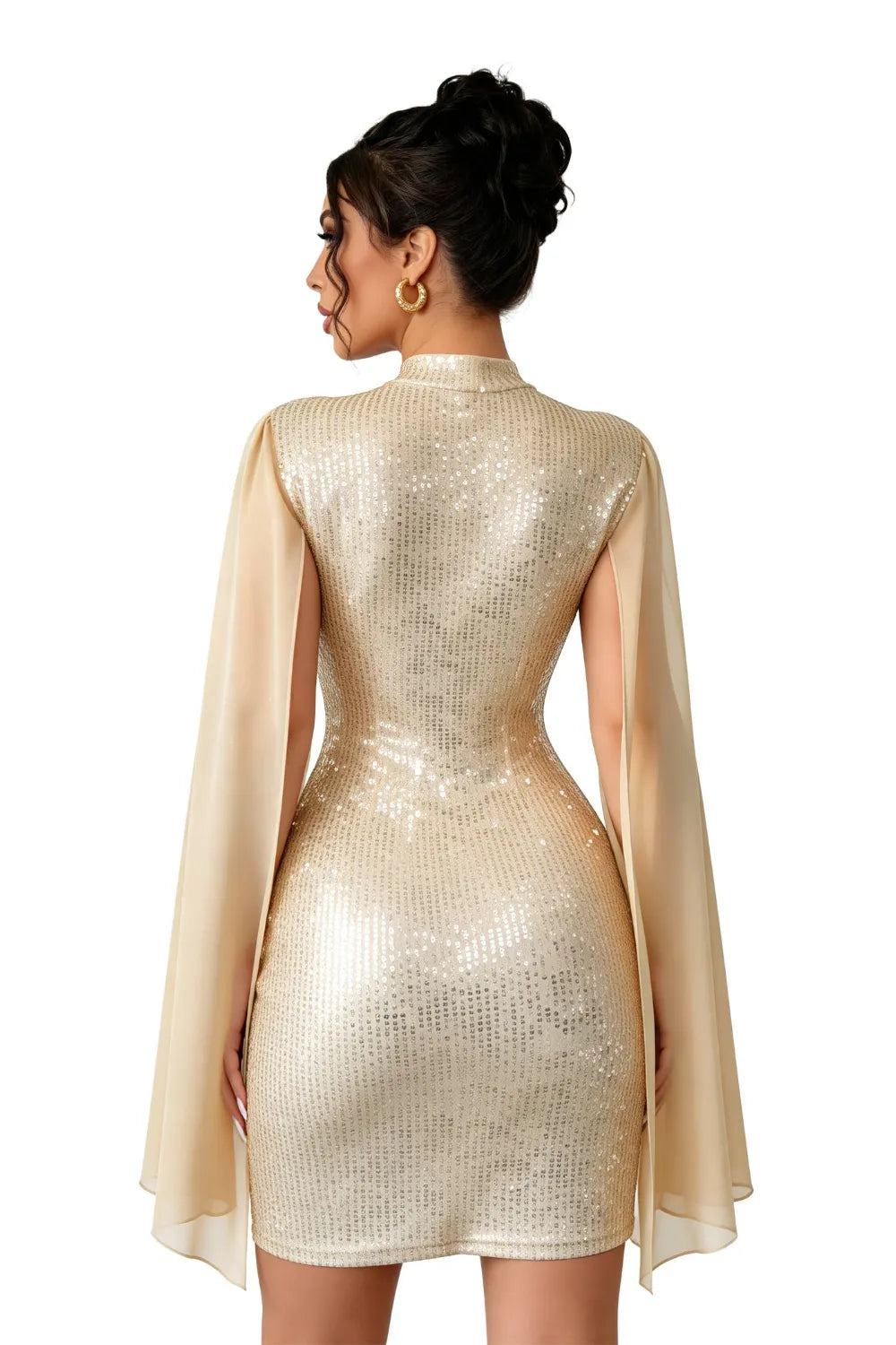Short Formal Mini Dress with Sequin Detail