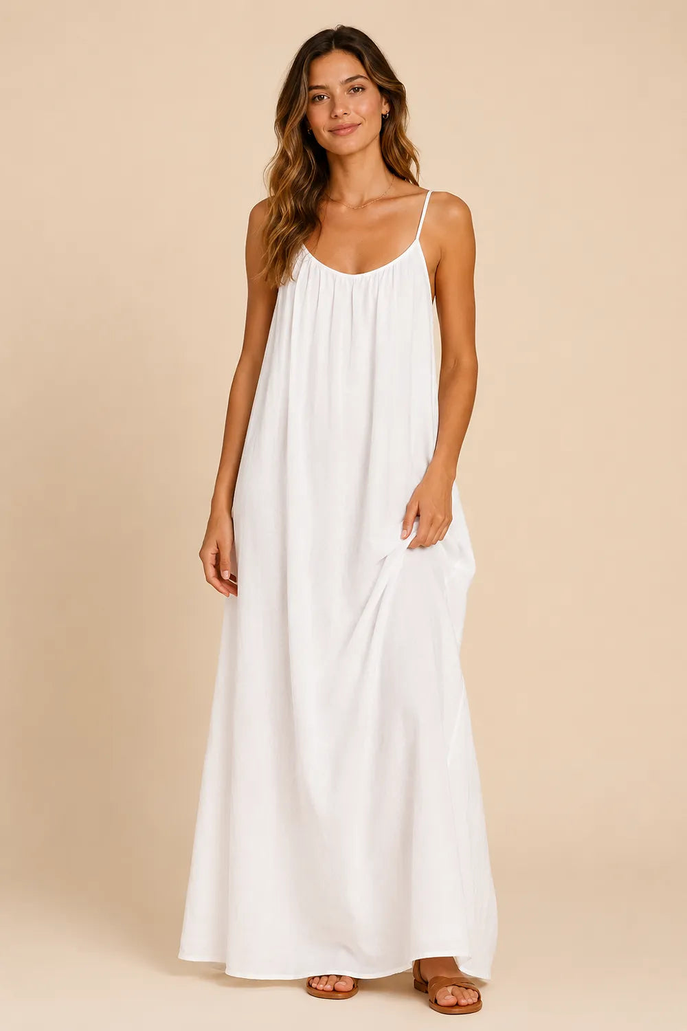 Spaghetti Strap Open Back Maxi Dress