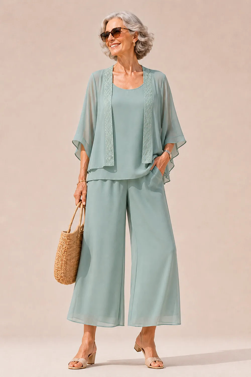Sophisticated Layered Wide-Leg Occasion Set