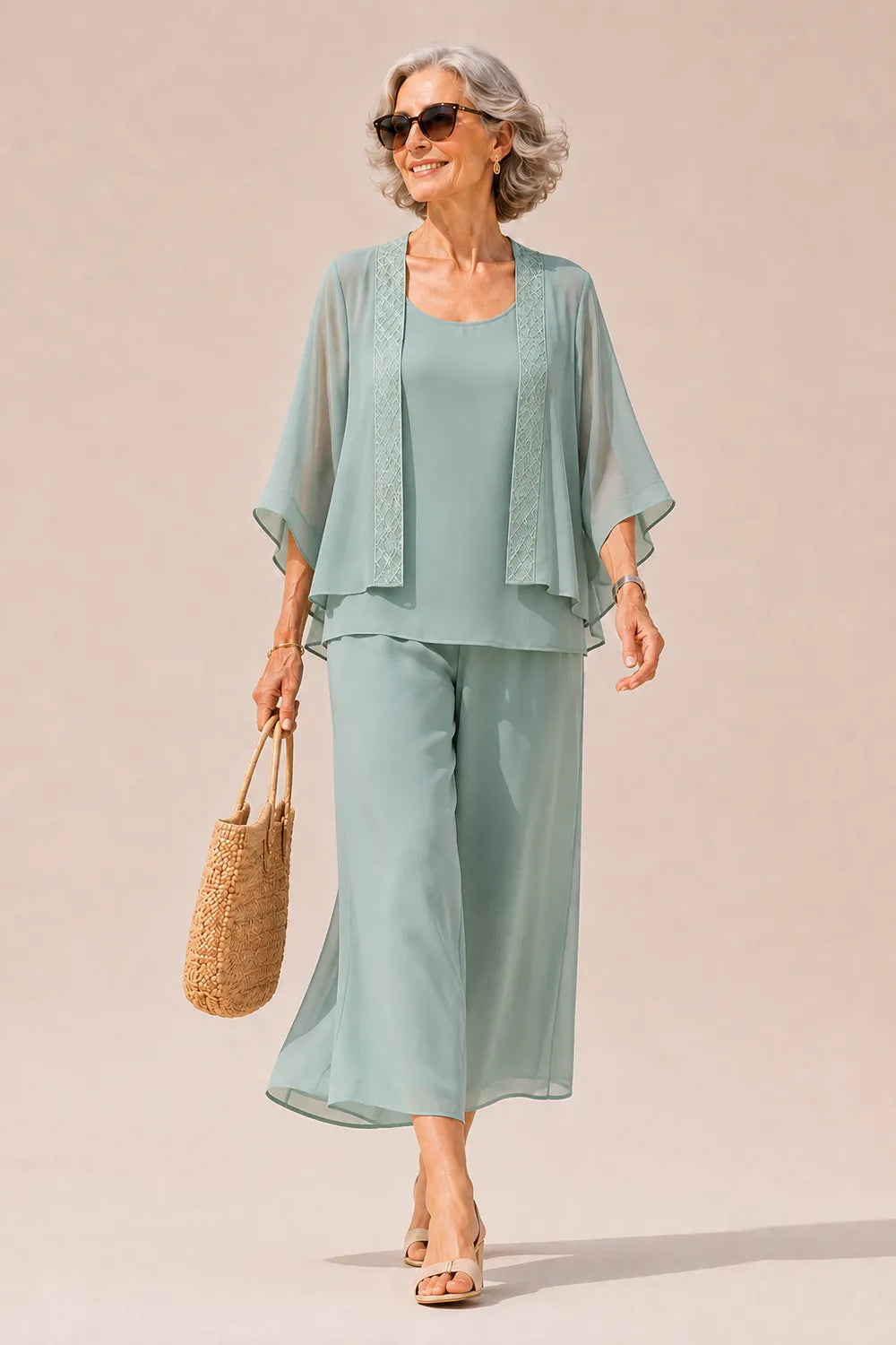 Sophisticated Layered Wide-Leg Occasion Set