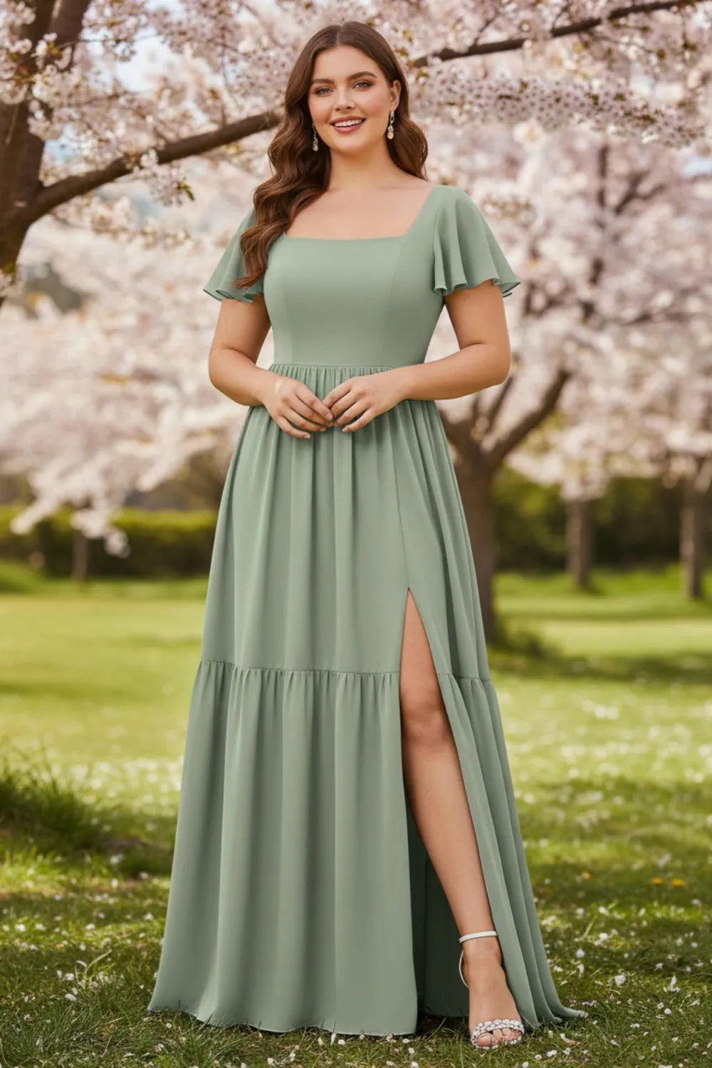 Lunara Romantic Slit Bridesmaid Dress
