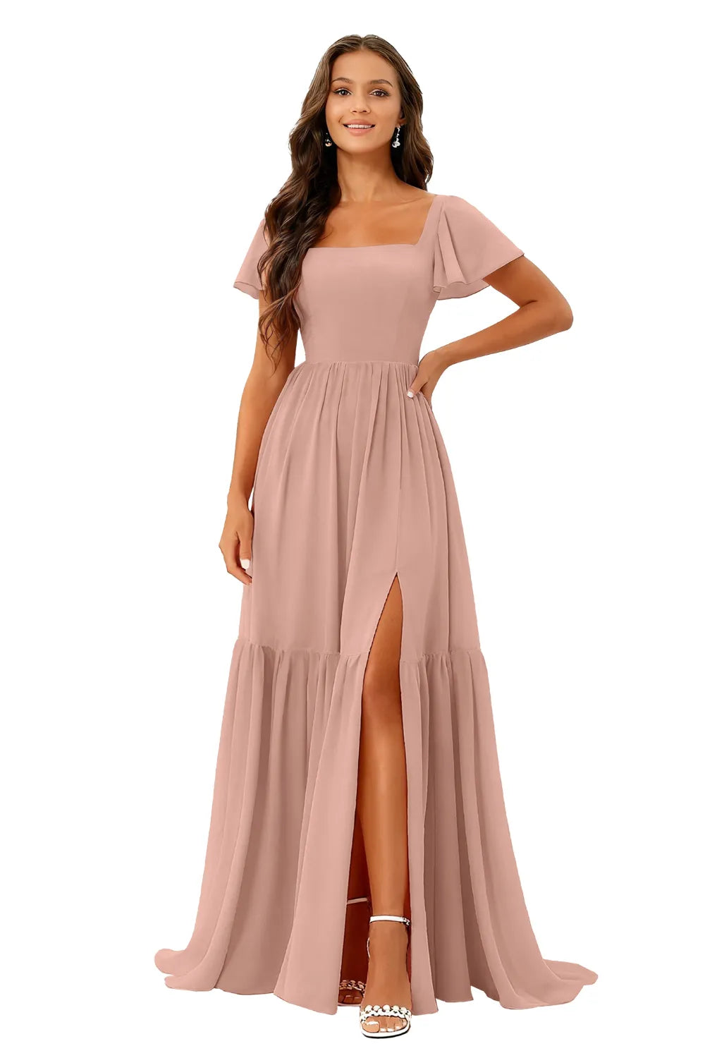 Lunara Romantic Slit Bridesmaid Dress