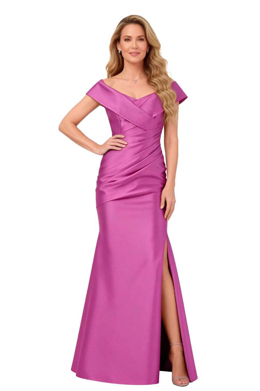 Elara Off-Shoulder Sculpted Evening Gown