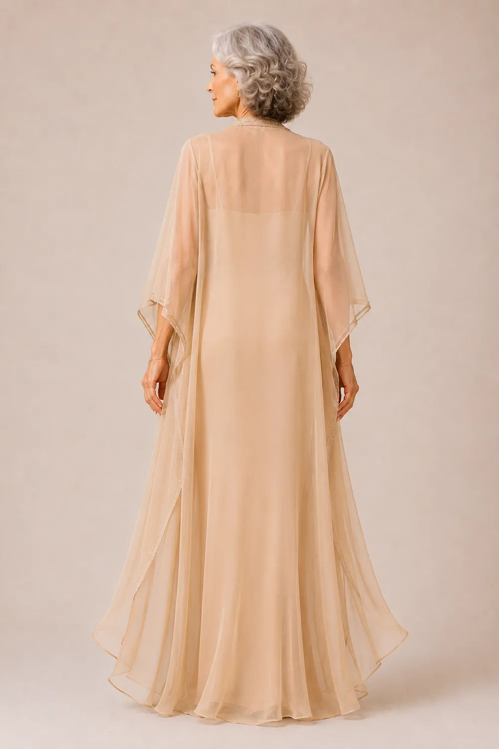 Chiffon Mother of the Bride Dress with Sheer Jacket