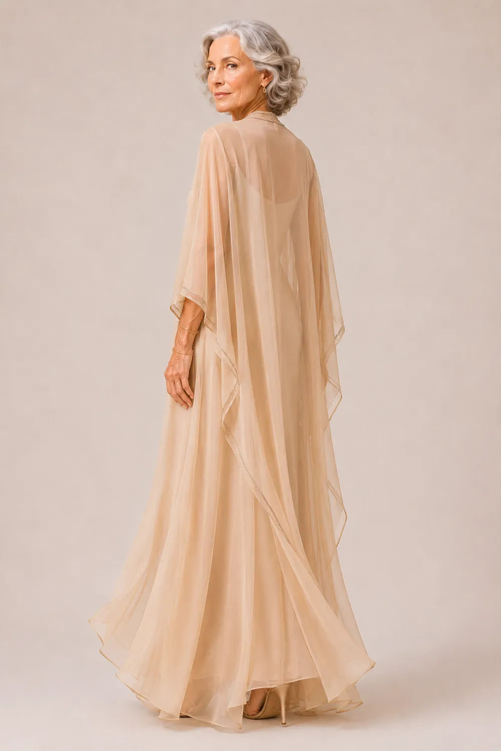 Chiffon Mother of the Bride Dress with Sheer Jacket