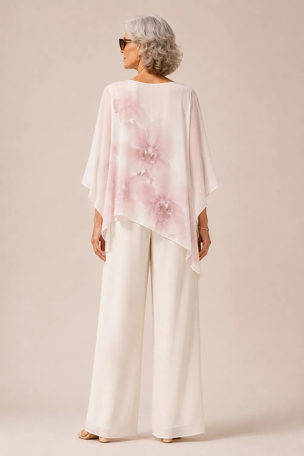 Elegant Asymmetrical Overlay Wide-Leg Formal Pant Set