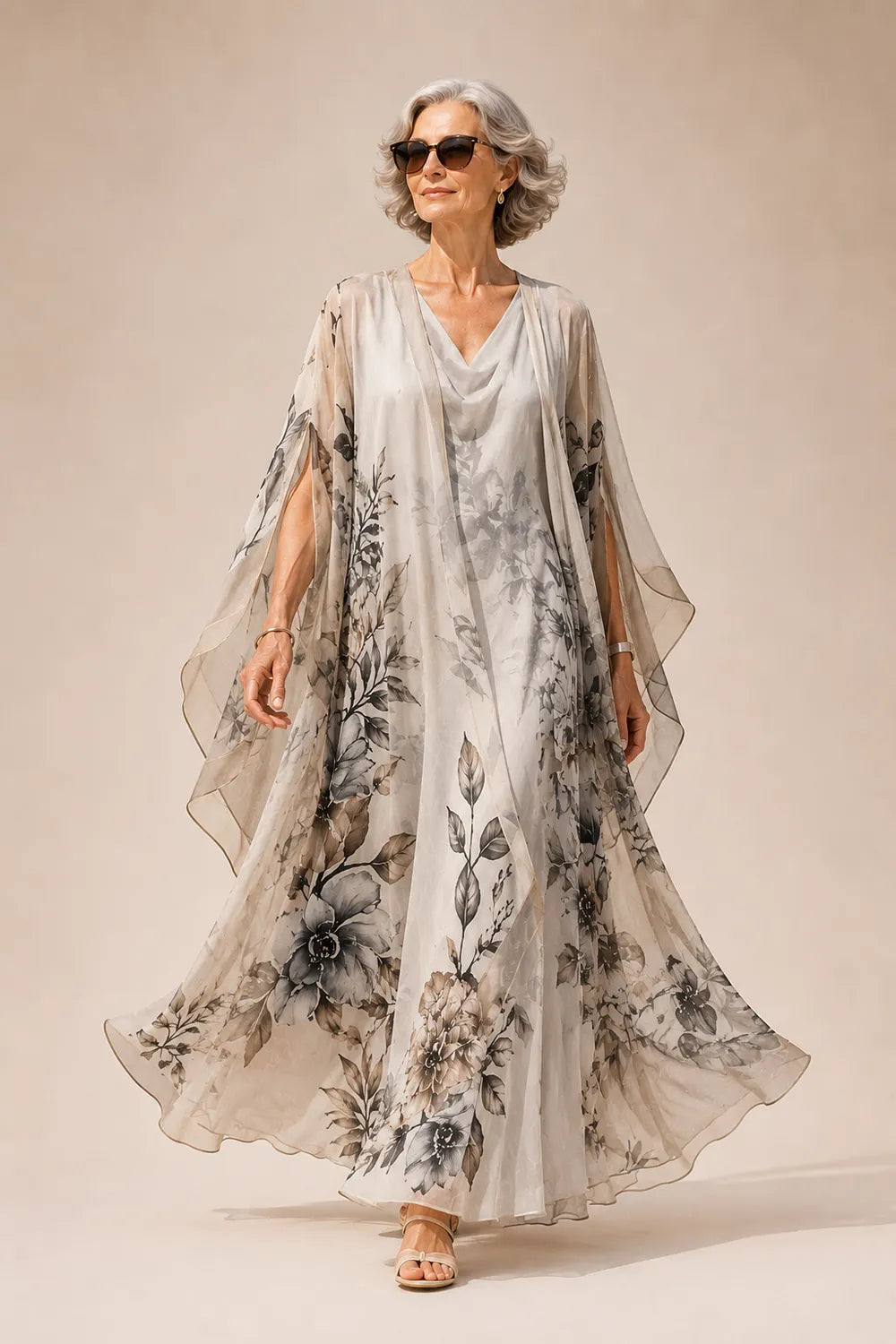 Flowing Floral Wedding Guest Maxi Dress