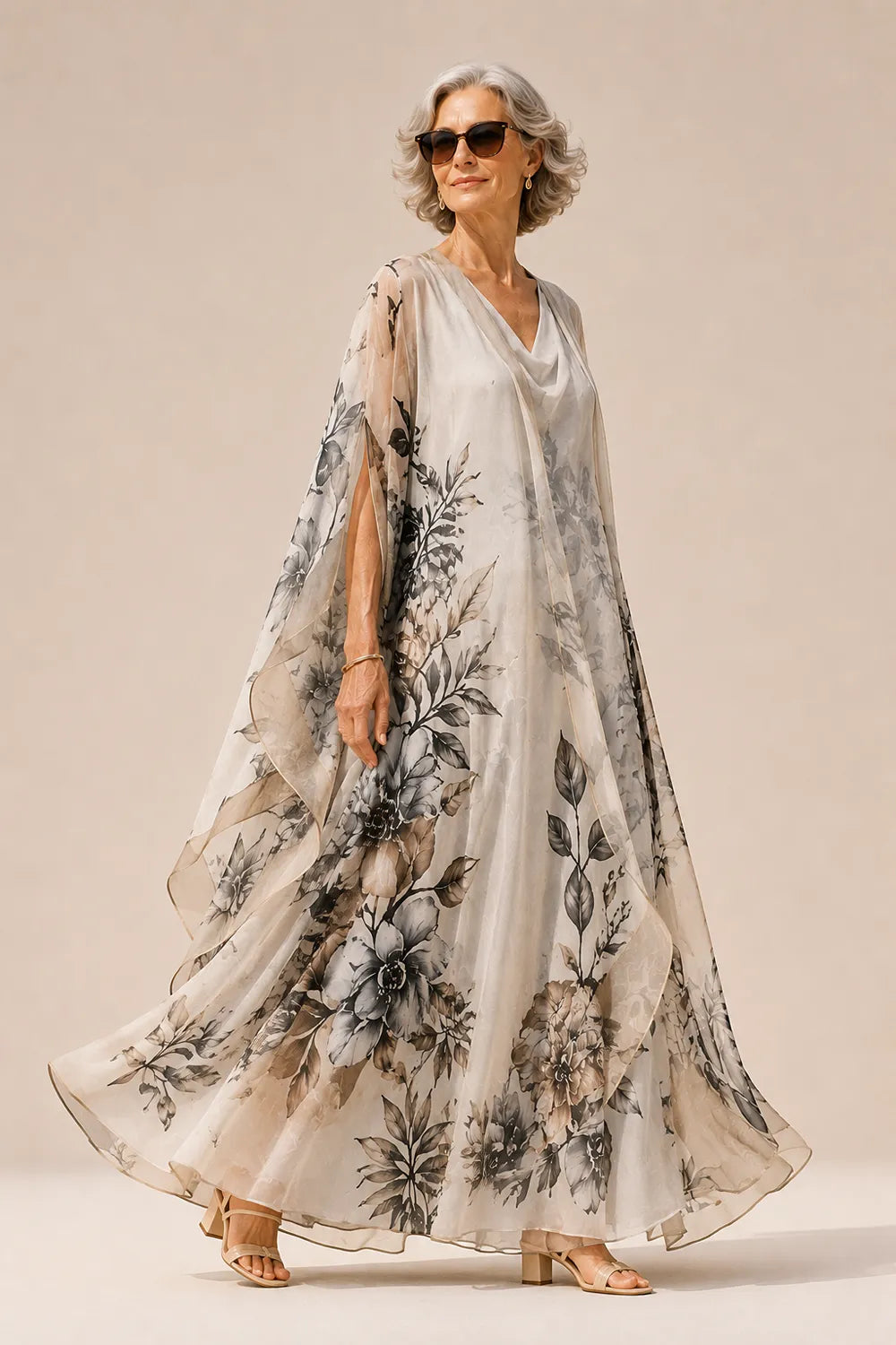Flowing Floral Wedding Guest Maxi Dress