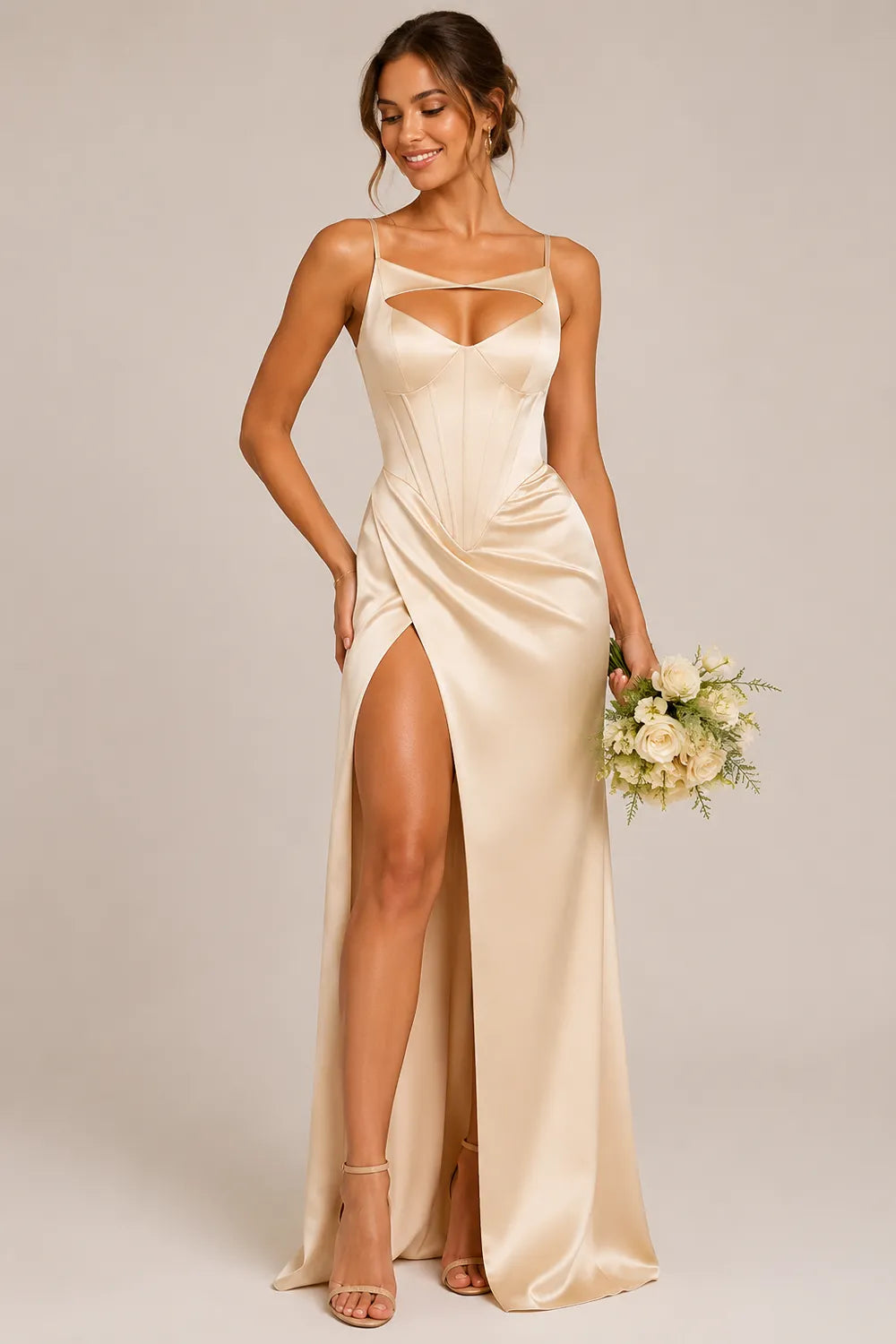 Refined Draped Satin Bridesmaid Dress