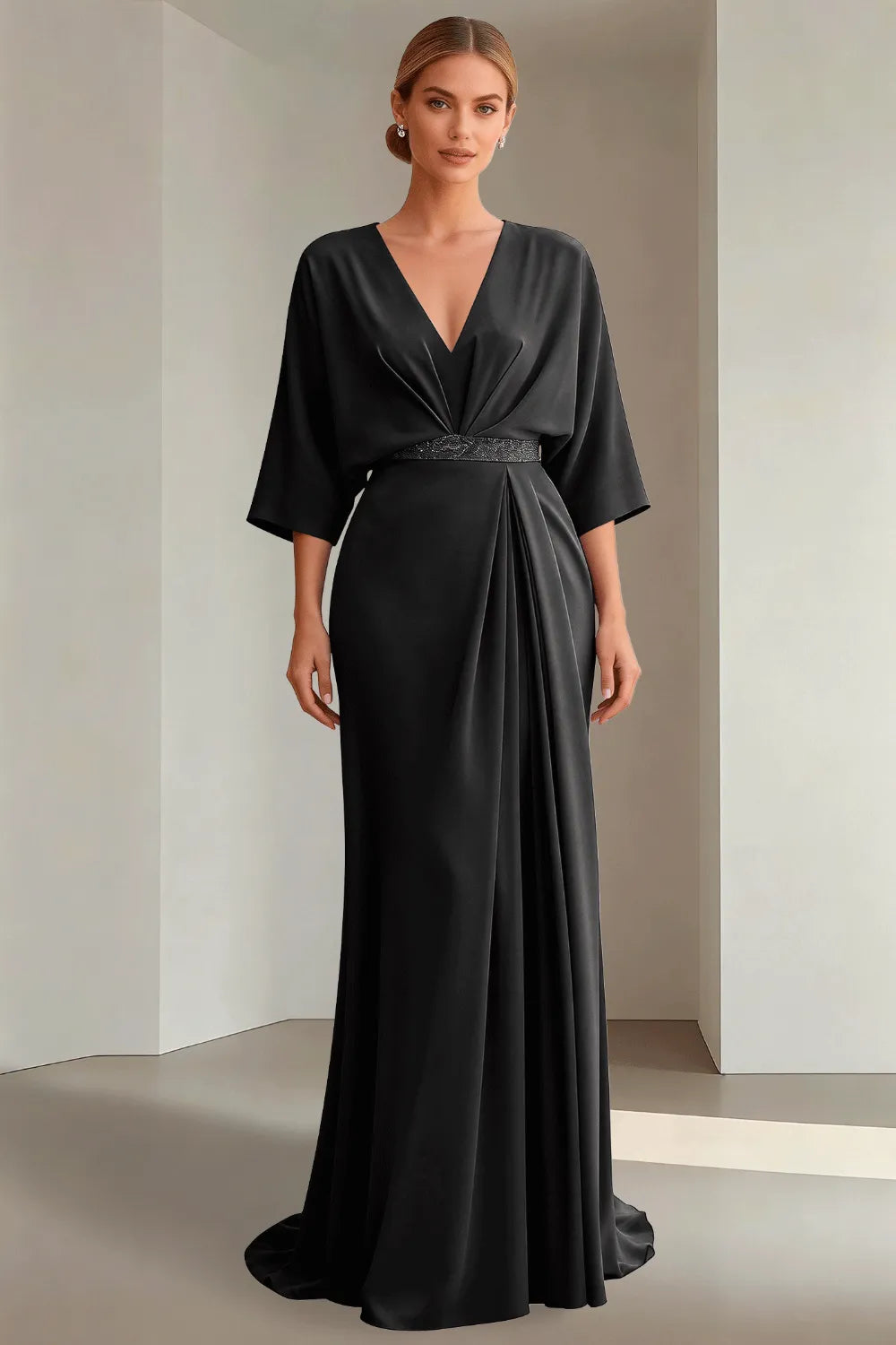 Seraphina Tie-Back Satin Formal Dress