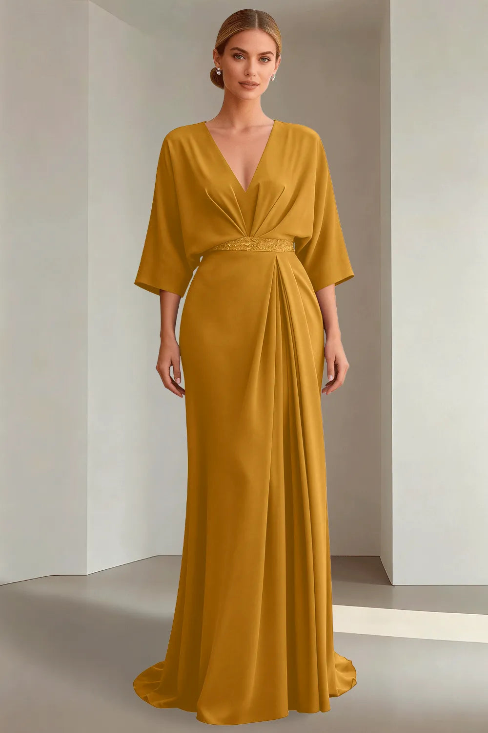 Seraphina Tie-Back Satin Formal Dress