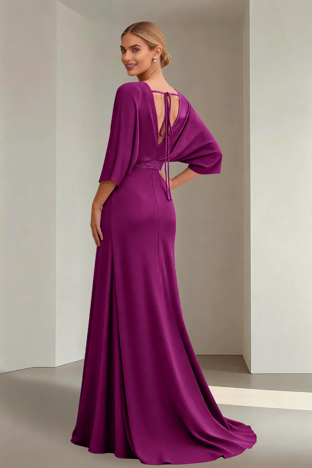 Seraphina Tie-Back Satin Formal Dress