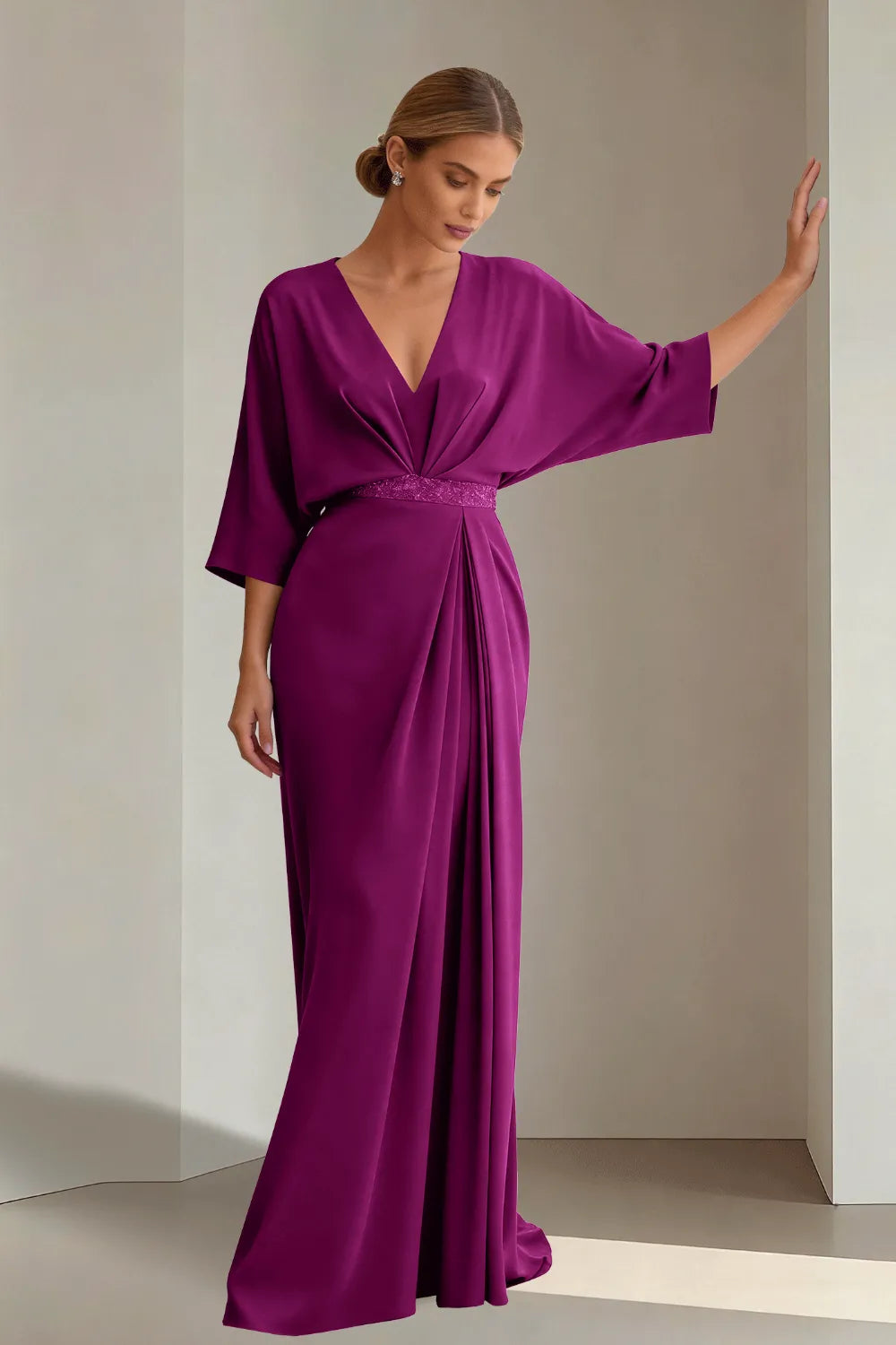 Seraphina Tie-Back Satin Formal Dress