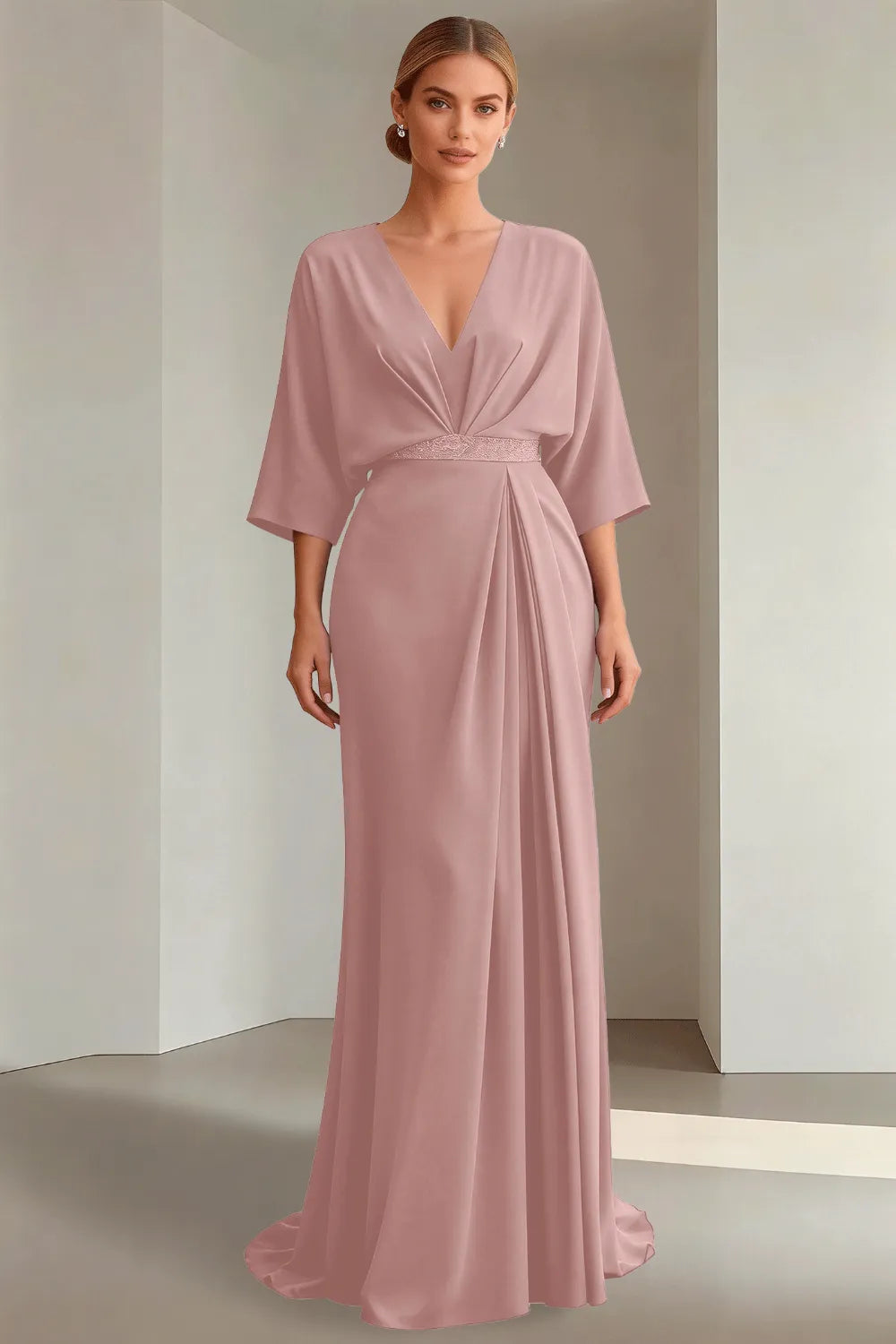 Seraphina Tie-Back Satin Formal Dress