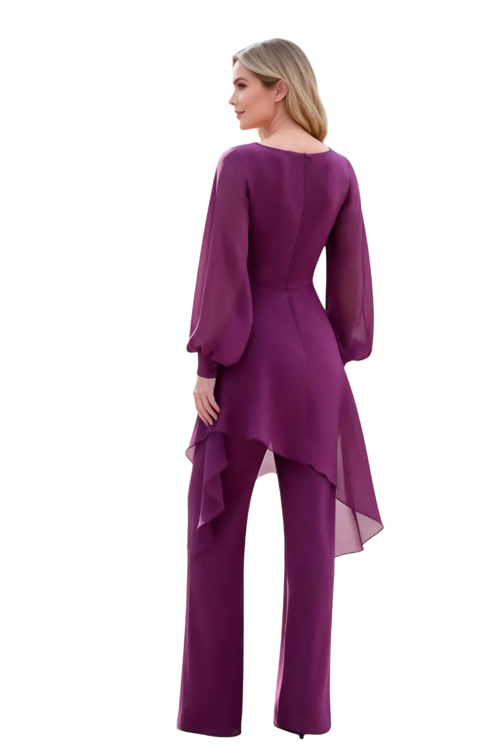 Chic V-Neck Evening Jumpsuit with Flowing Overlay